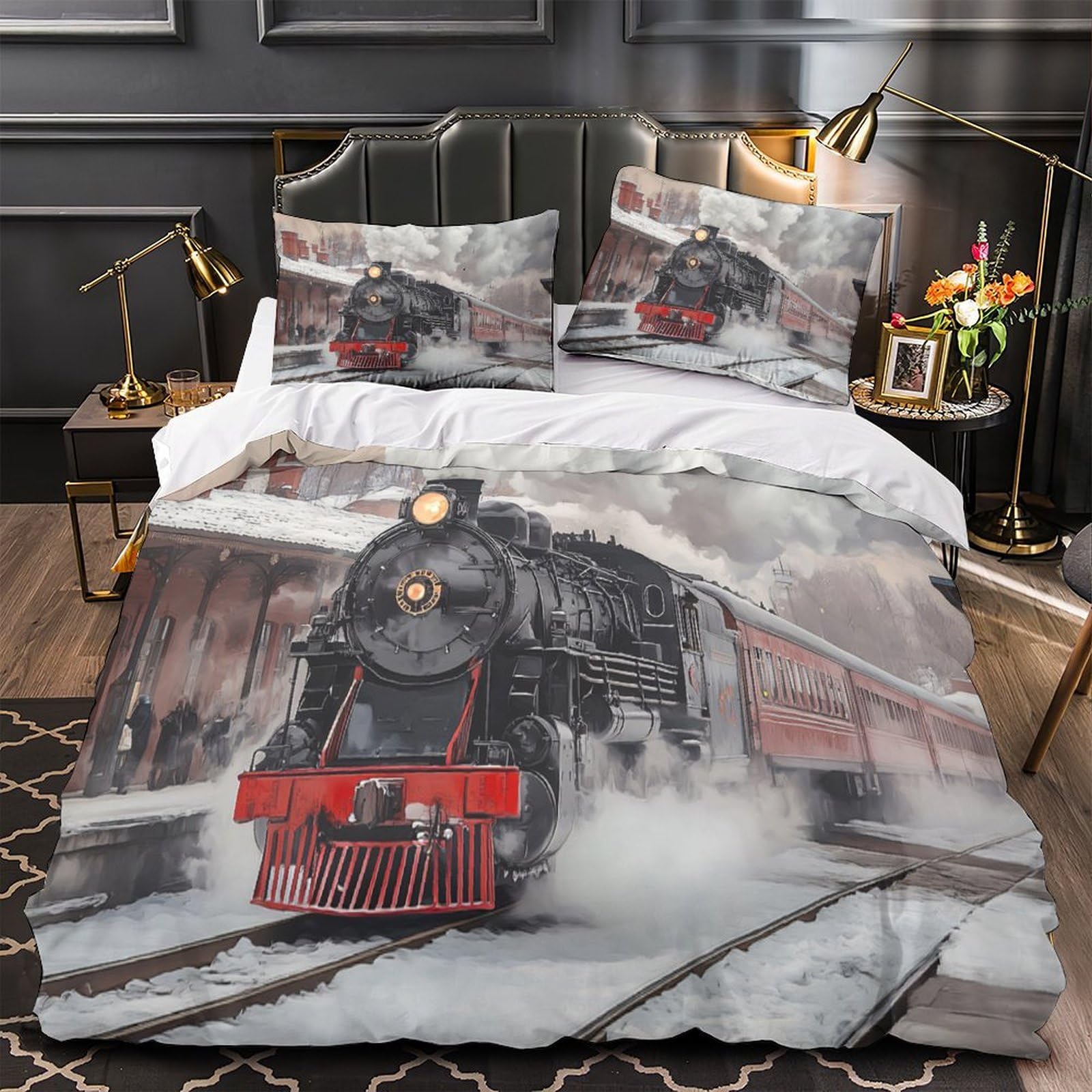 Housse de couette train vintage pour transformer la chambre des enfants et ados