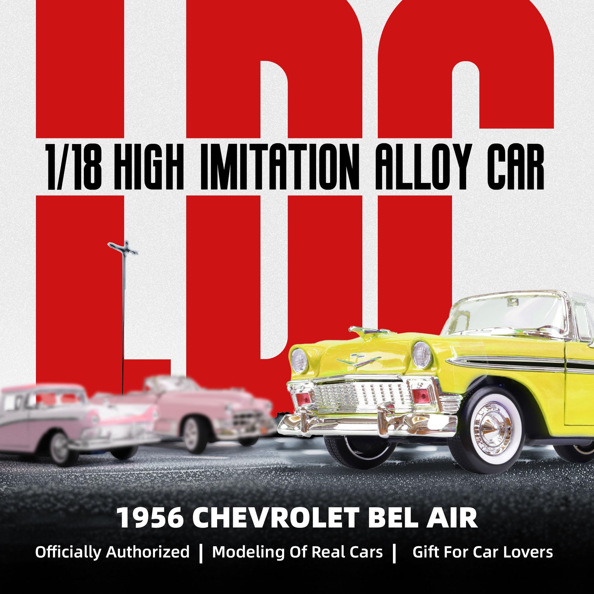 Amazon.com: LUCKY DIE CAST 1956 Chevrolet Bel Air 1/18 Scale Die