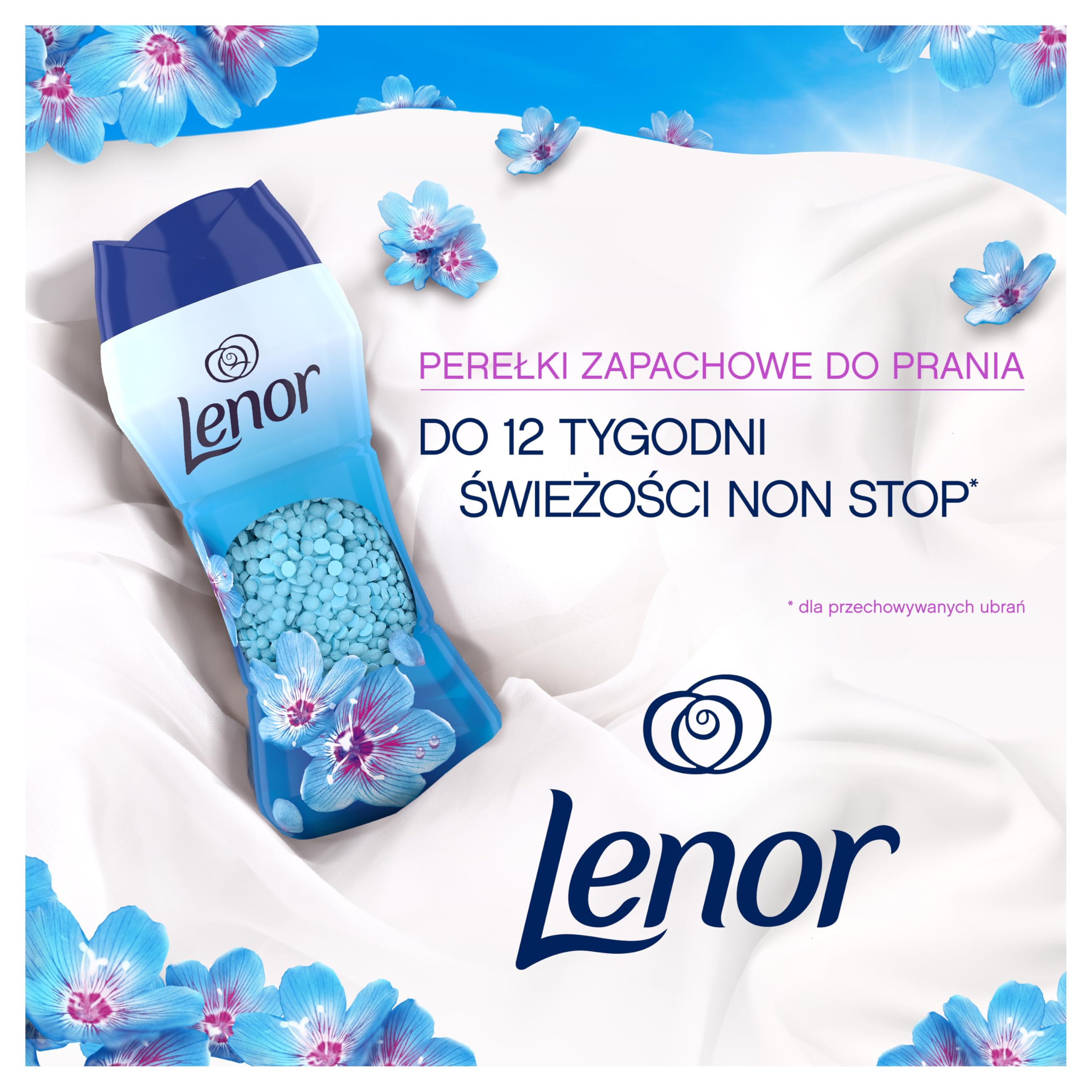 Lenor Perełki zapachowe do prania, 6x495g, Spring Awakening | Zapach non stop do 12 tygodni dla przechowywanych ubrań