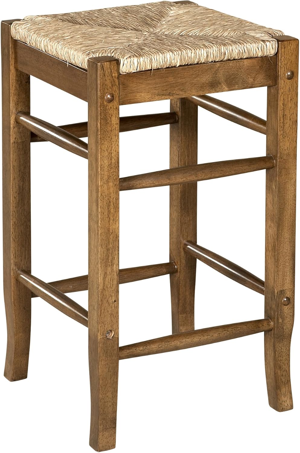 Linon Home Decor Tulsa Rush Seat Stool, 24Inch Home