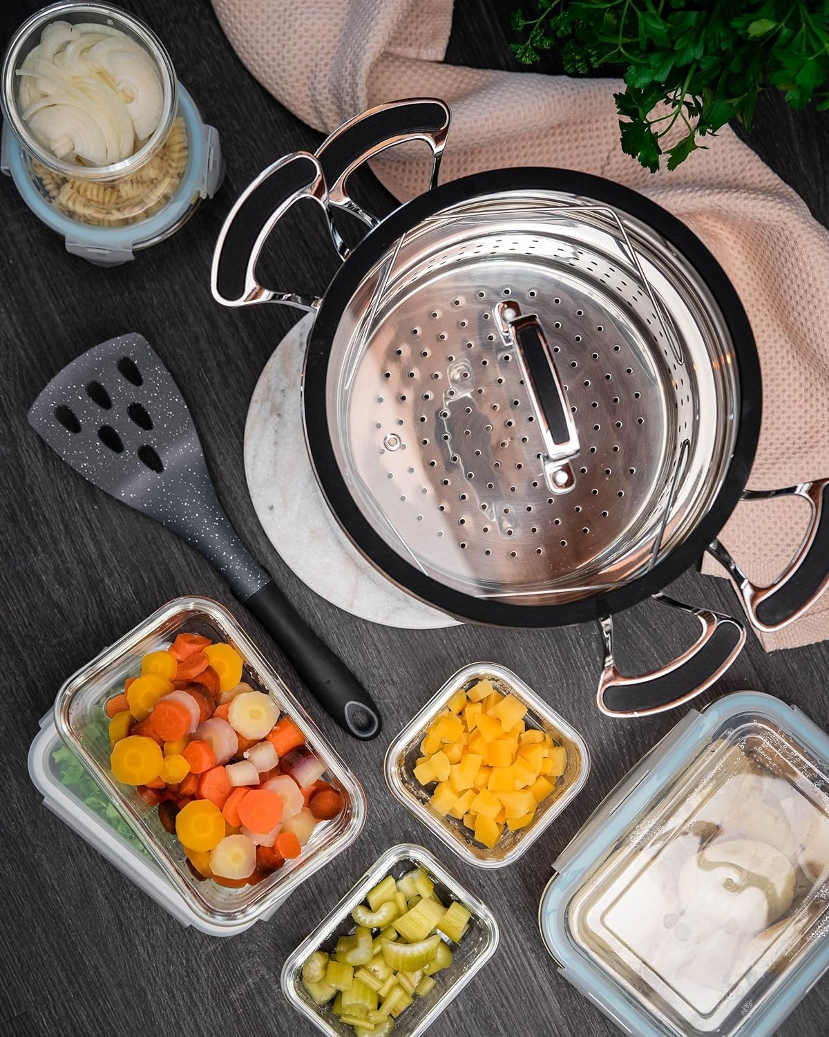 Couscoussier/Cuit-Vapeur 24cm 6 litres Inox - TeCuisine