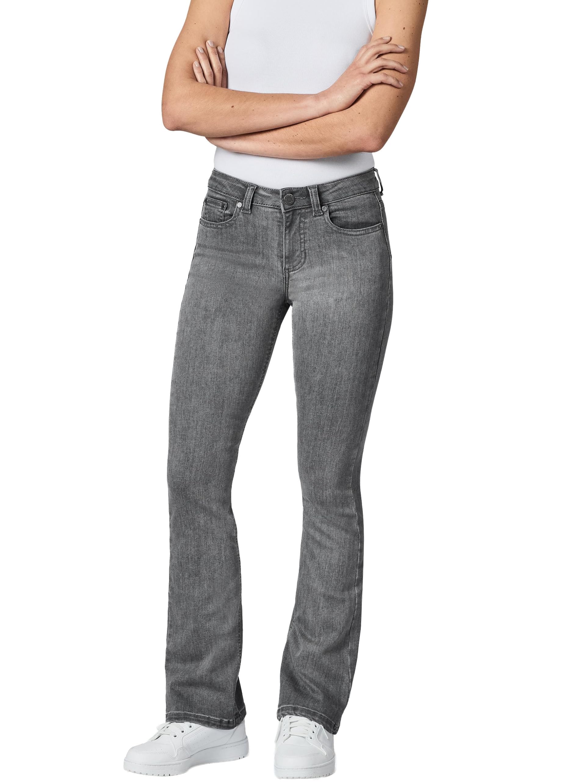 Peak Time Damen elastische Bootcut Jeans Mid Waist mit Bio-Baumwolle (GOTS Zertifiziert) Zenita