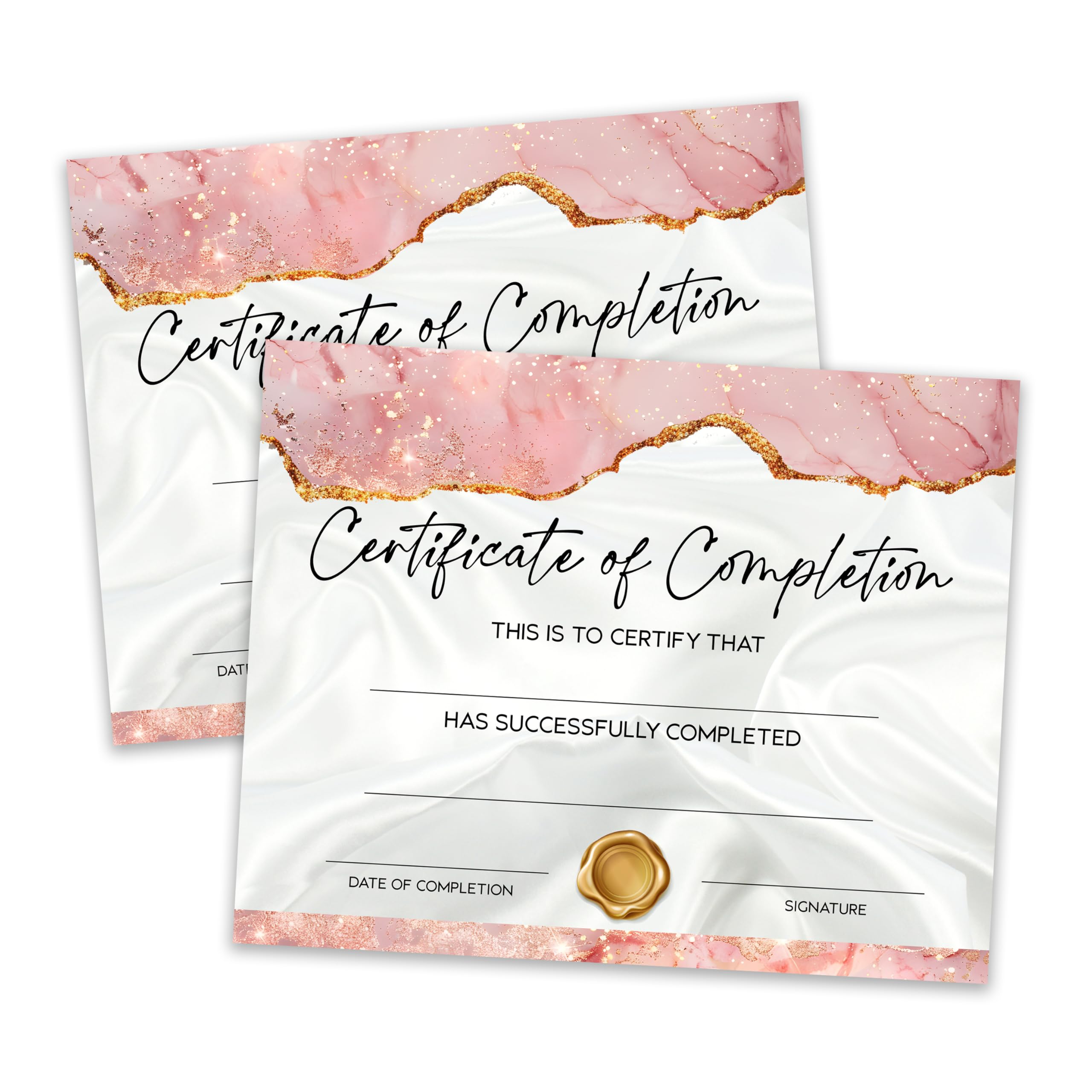 Certificate Of Completion, Pink Gold Foil Award Certificates For Women, Employee Of The Month Certificate, Office Certificate Of Achievement Awards,
