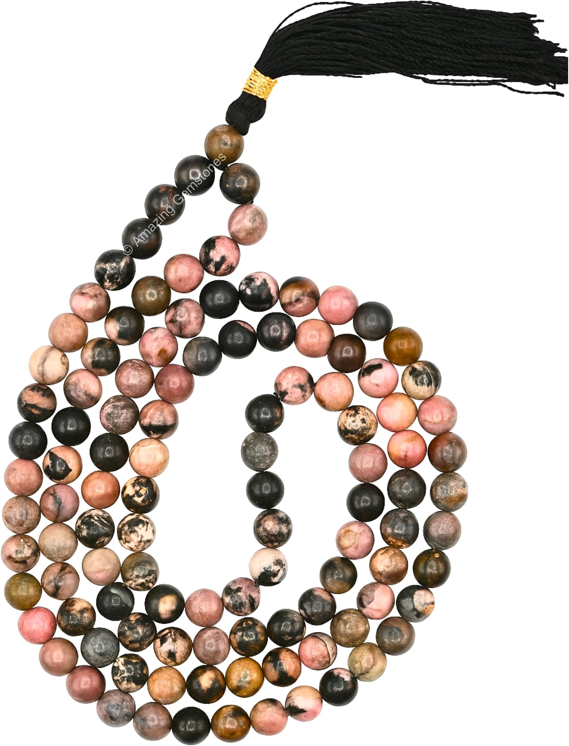 Amazing Gemstone Japa Mala 108 Prayer Beads Necklace and Wrist Mala Bracelet for Meditation