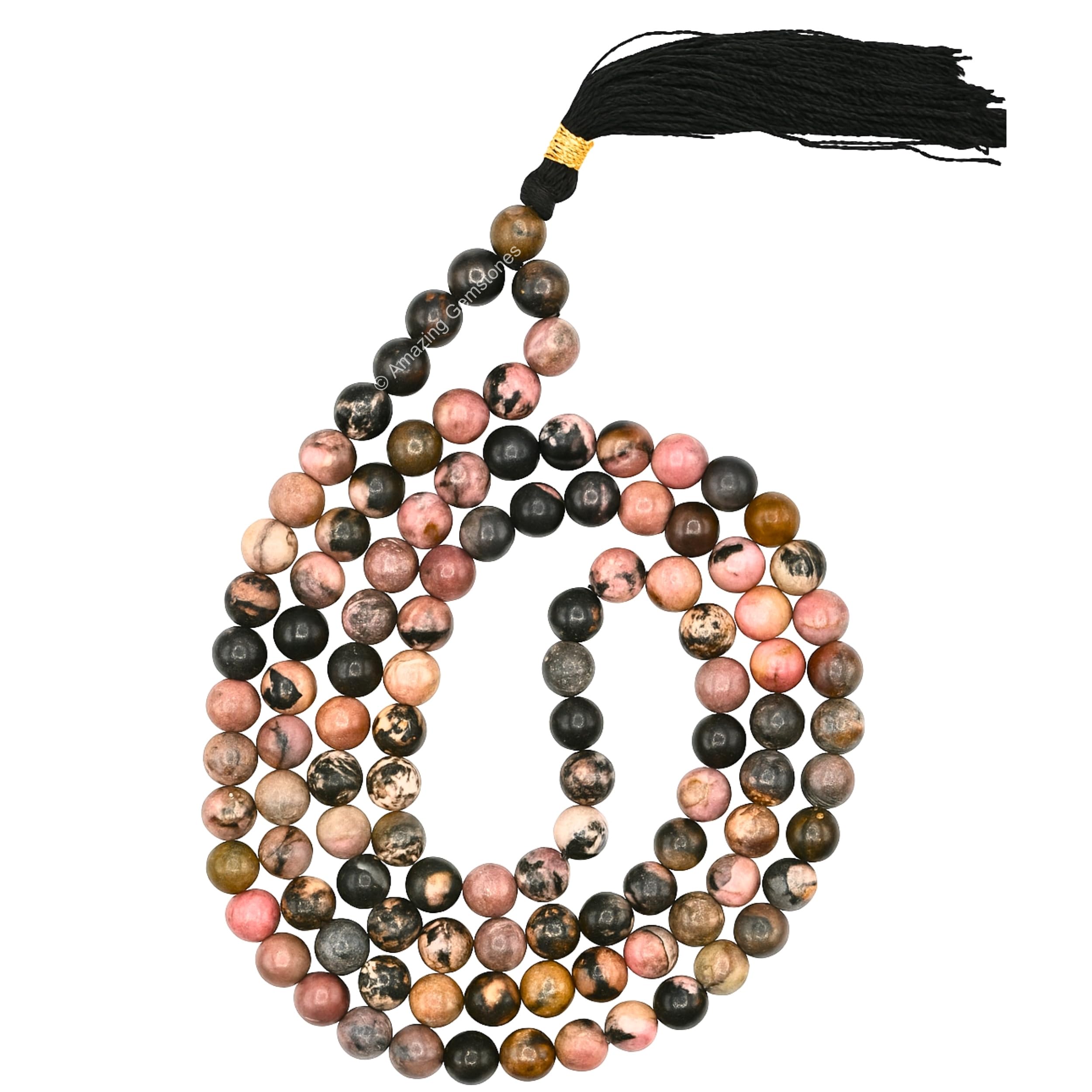 Amazing Gemstone Japa Mala 108 Prayer Beads Necklace and Wrist Mala Bracelet for Meditation