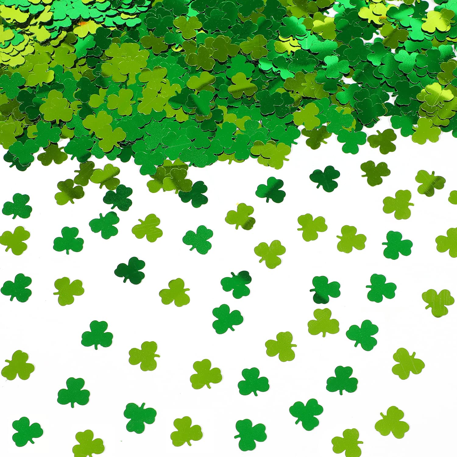 FOIMAS Shamrock Table Confetti,2.1oz St Patrick's Day Foil Sequin Confetti Lucky Irish Clover Party Confetti Glitter for St Patrick's Day Party Decoration