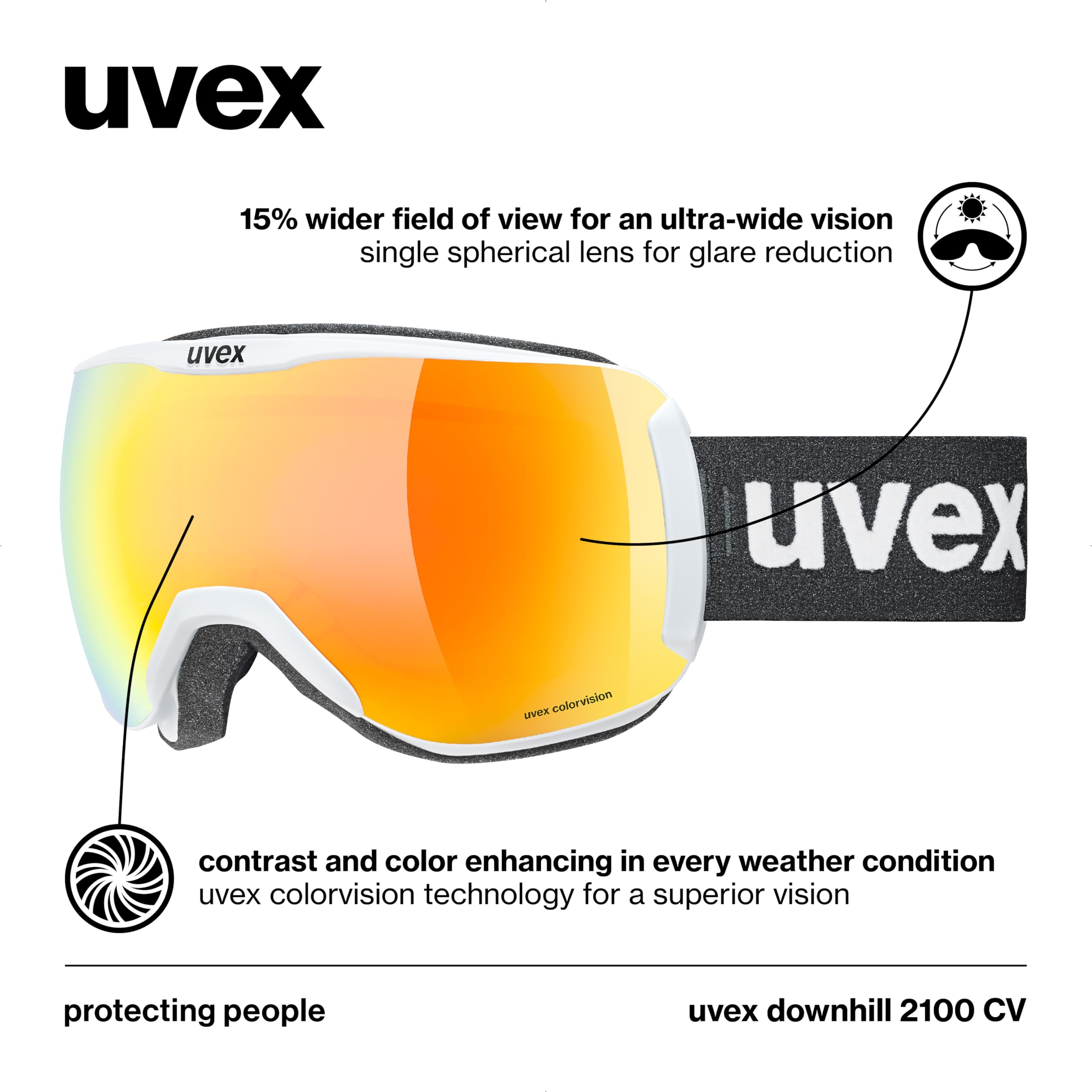 Amazon.com: Uvex downhill 2100 CV ski & snowboard goggles
