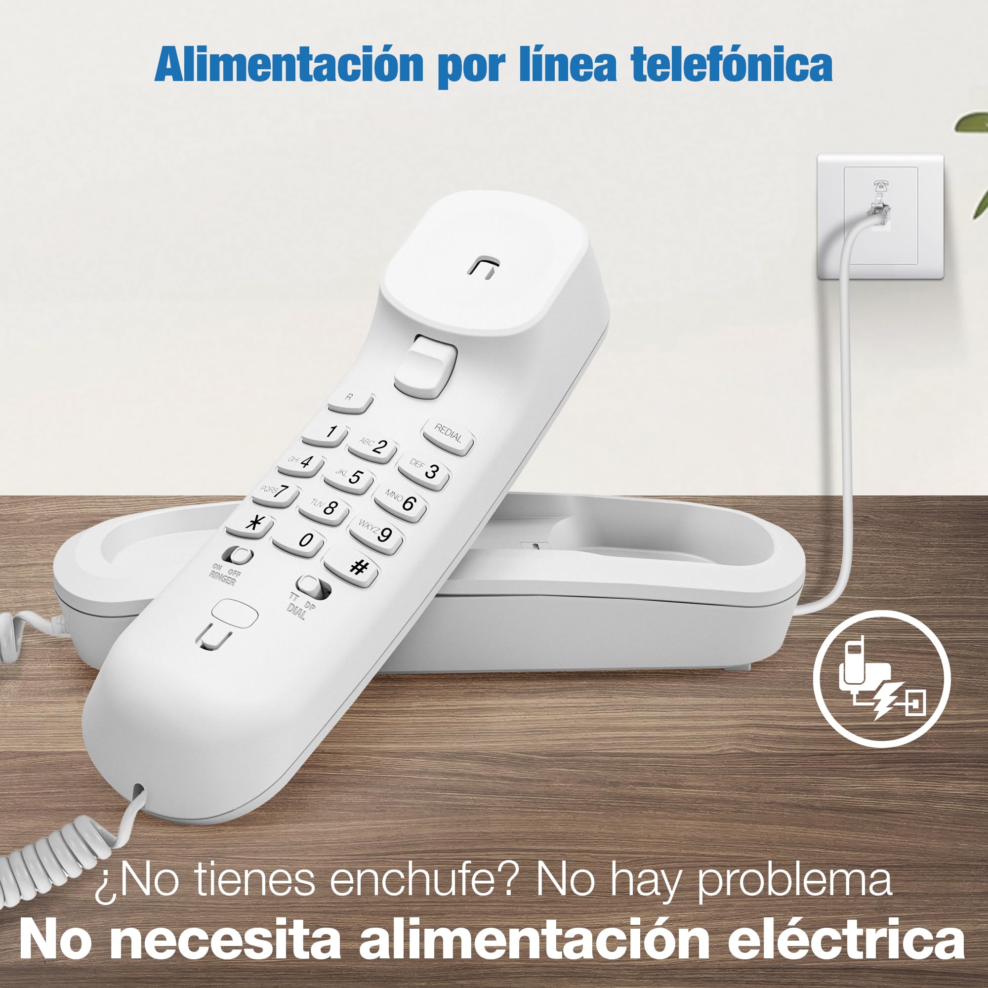 VTech Trimstyle teléfono Fijo con Cable, Control Volumen del Timbre y del Auricular, rellamada último número, Compatible con audífonos,sin alimentación eléctrica, Apto para sobremesa o Pared | CD1100 — view 2