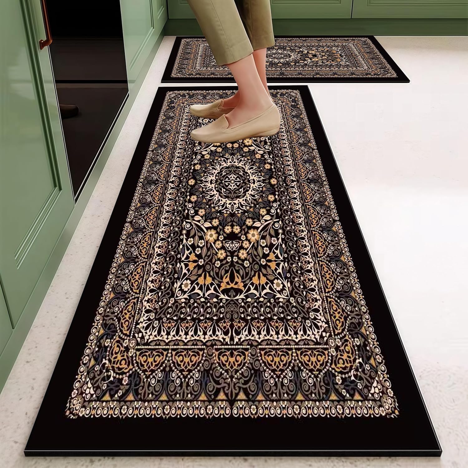 Kitchen Mats Rugs Sets Non-Slip Washable Floor Carpet Bedroom Mats Sets Soft Super Absorbent Anti Fatigue Mat Runner Set Doormat Bathroom (AW-11) — Amazon image 11