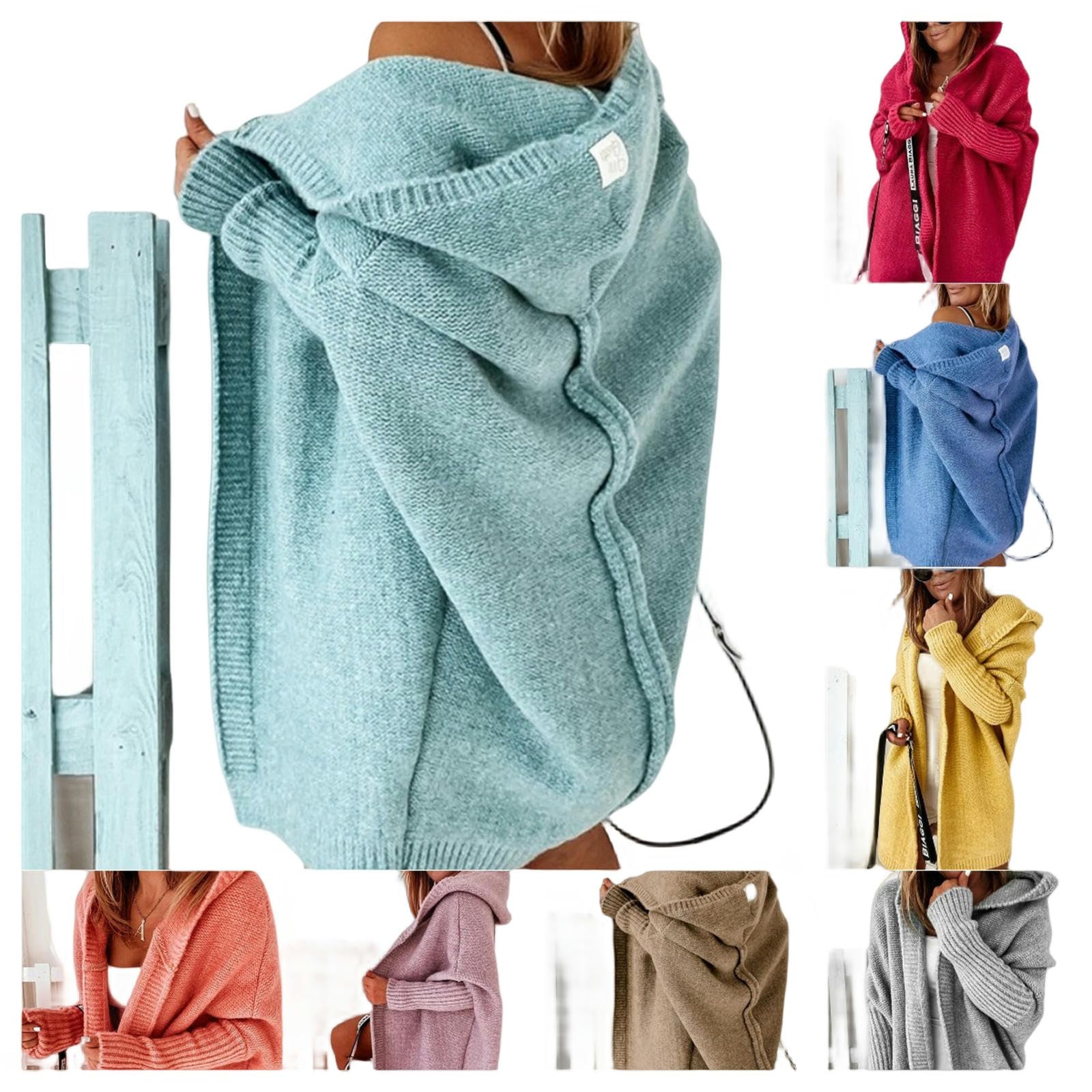 Damskie Kamizelki Bluza Zimowy Płaszcz Długi Jersey Kardigan Płaszcz