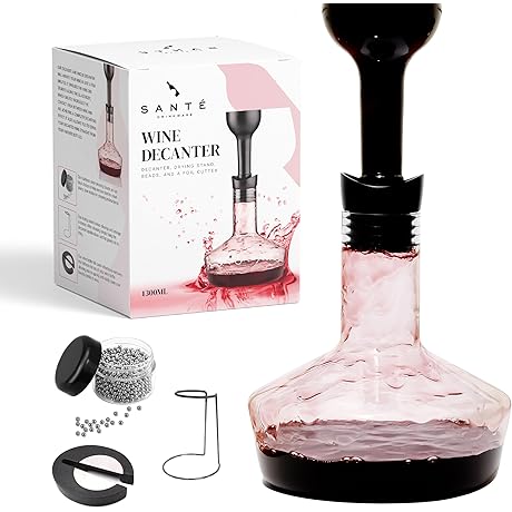 Wine Aerator Decanter Stand Gift Set - a Perfect Wine Enthusiast Decanter