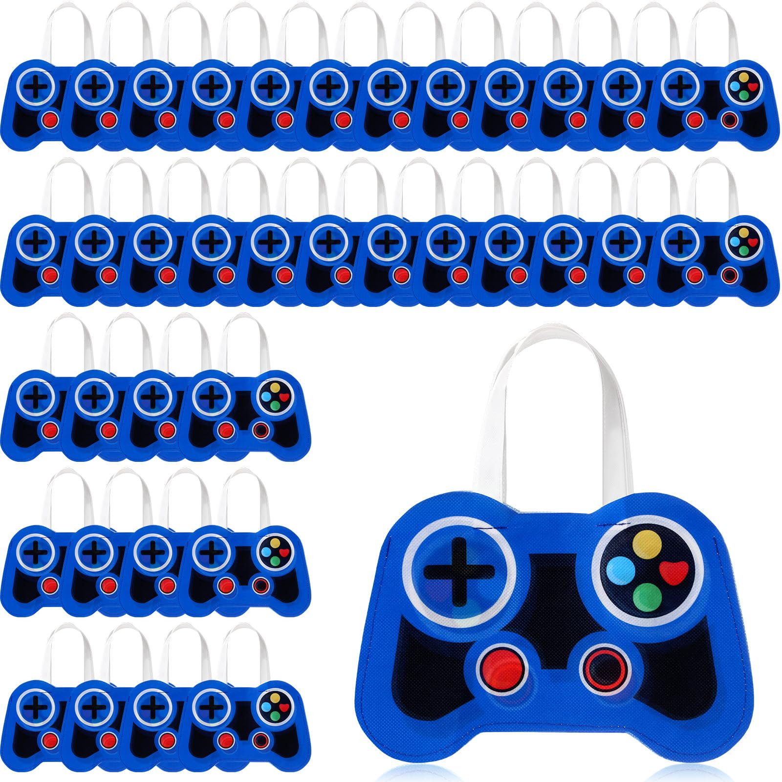 Silkfly 12 Video Game Party Favor Bags, Reusable, Blue