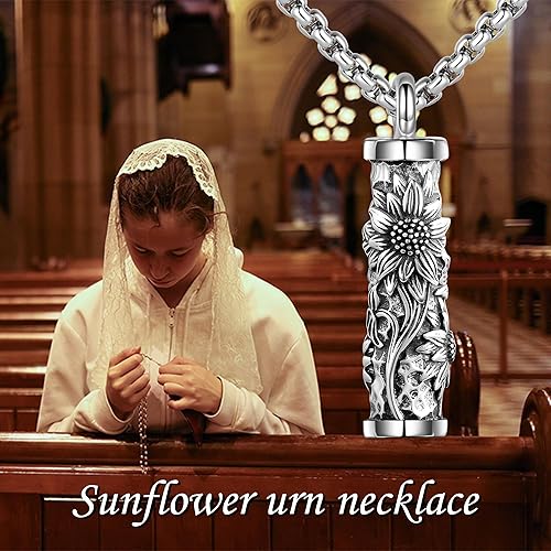 Vista 41 de Collar de urna de plata esterlina, joyería de cremación para cenizas, joyería de memoria para mujeres y hombres