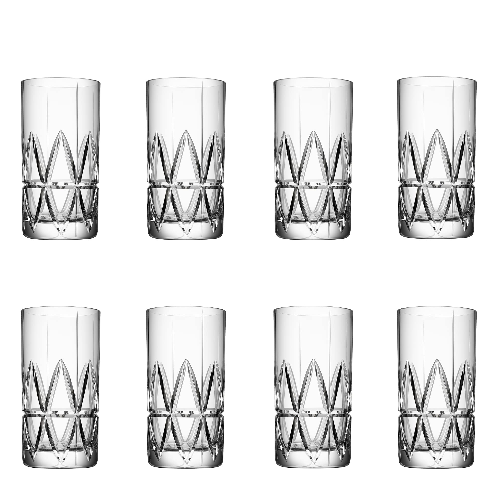 Orrefors Peak 12 5 oz Beverage Hiball Glasses Set of 8