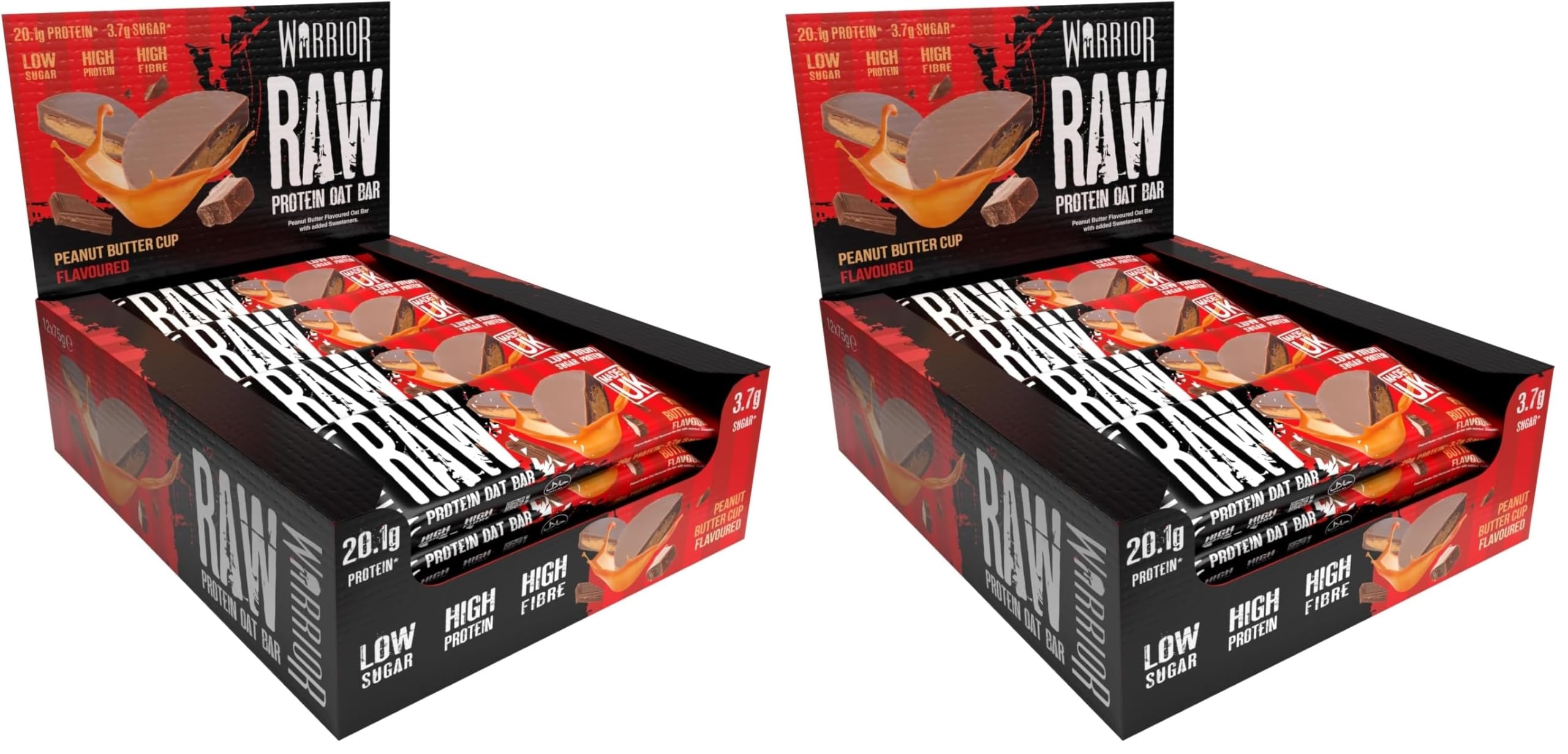 Warrior RAW Protein Bars 12 x 75g – 20g High Protein Bar, Low Sugar High Fibre Oat Protein Flapjack – Protein Snacks, Meal Replacement Bars (Chocolate Brownie) — view 15