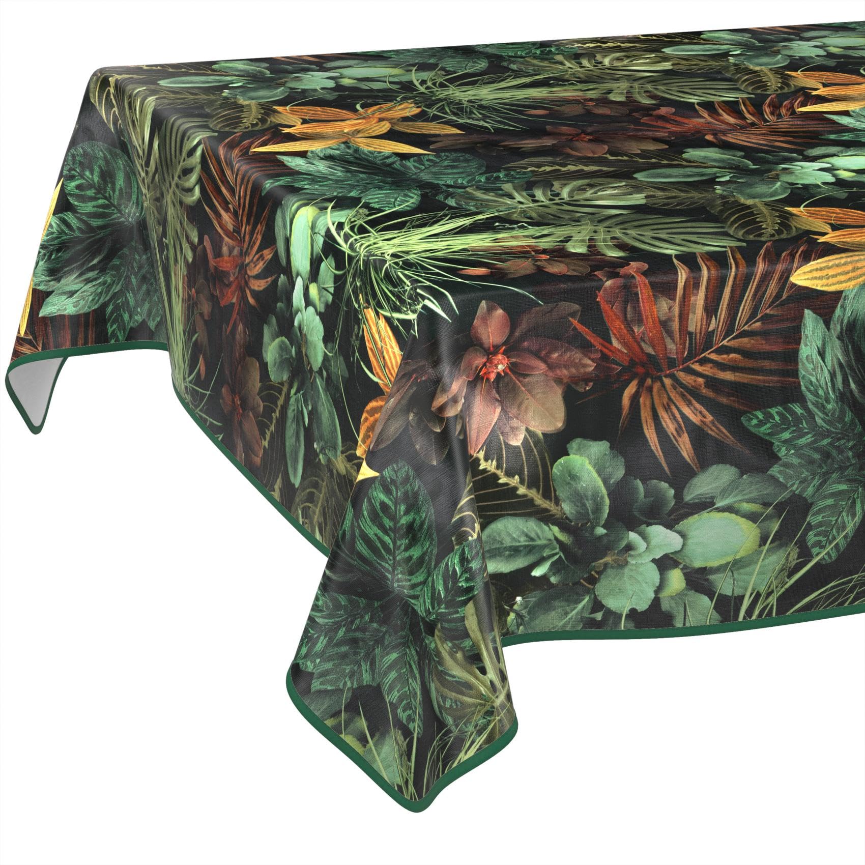Wachstuchtischdecke Tischdecke abwaschbar Wachstischdecke pflegeleicht wasserabweisend Lotuseffekt Gartentischdecke Tropia 260 x 140 cm mit Saum (Eingefasst)