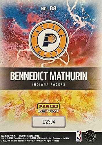 Miniatura 2 de 2022-23 Panini Instant BENNEDICT MATHURIN Online Exclusive BREAKAWAY Basketball ROOKIE Card - Limited to only 2304 Cards - Indiana Pacers