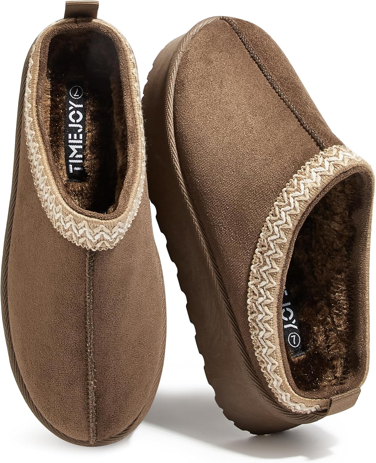 Women's Platform Slippers Mini Boots Warm Winter Snow House Shoes Premium Suede Faux Fur Lined Anti-Slip for Indoor to Outdoor