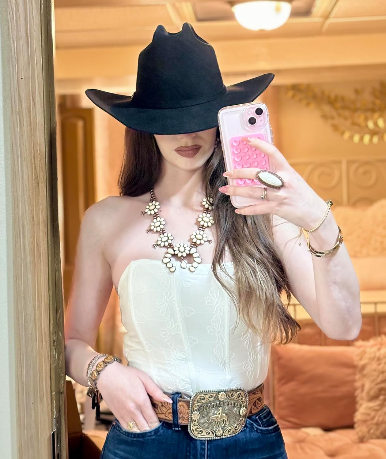 Rustic Couture's Western Jewelry Set for Women Cowgirl Vintage Western Necklace Earring - Image 5