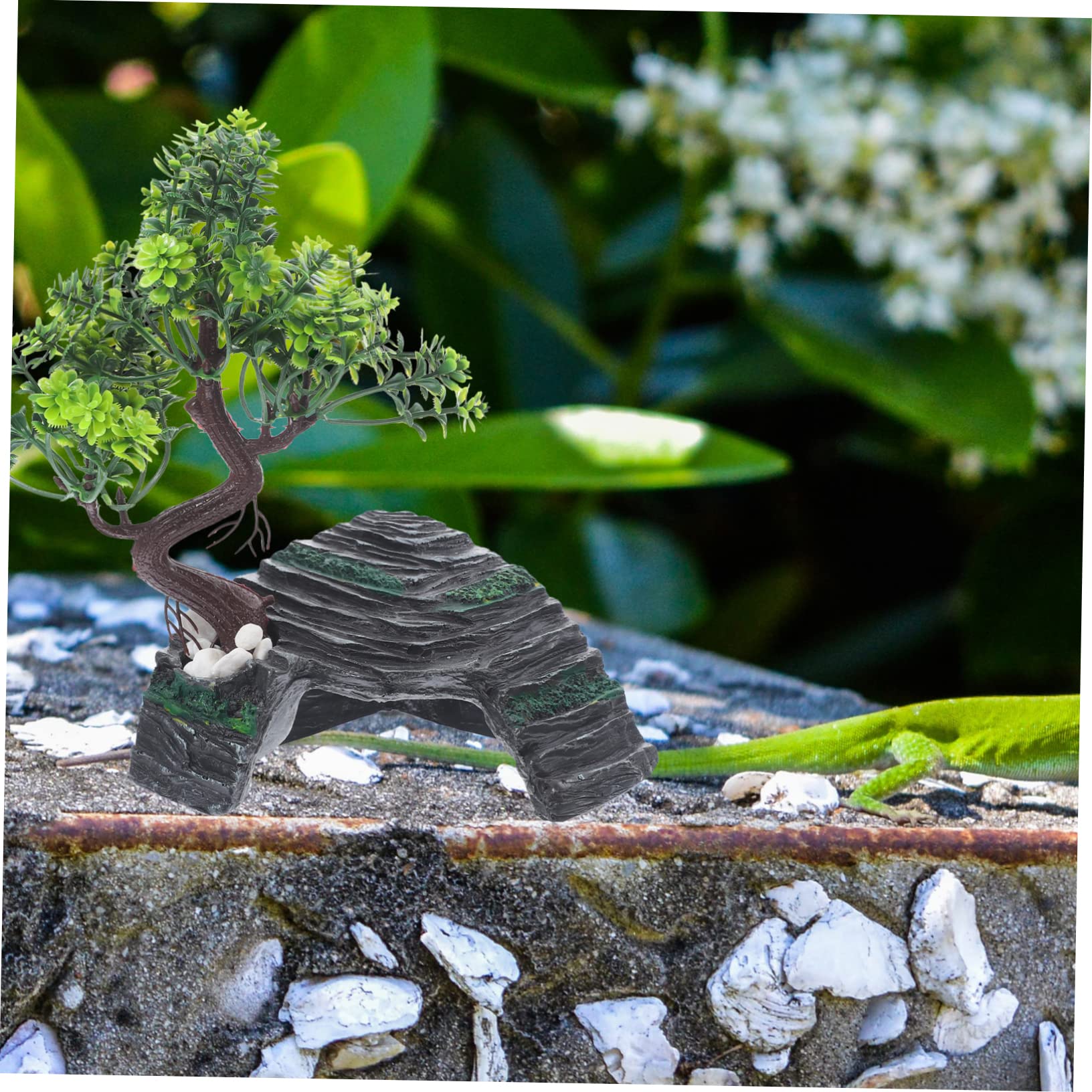 DOITOOL 1juego Decoración De Terrario De Resina para Reptiles Refugio Natural De Roca para Lizard y Anfibios Diseño Especial para Crear Oscuros Resistente y Seguro para Mascotas
