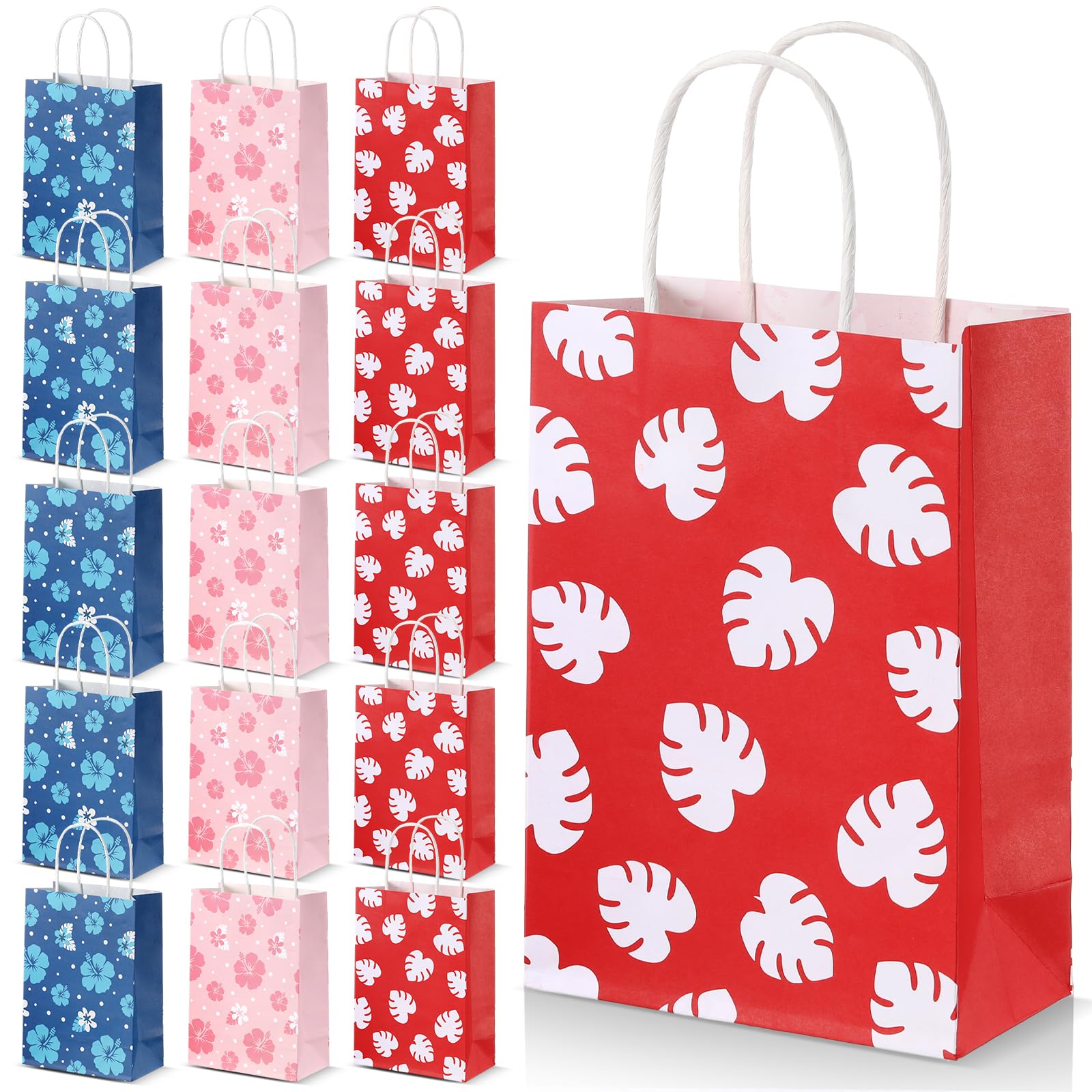 Epakh 24 Pcs Cartoon Animation Party Gift Bags Candy Cookie Paper Bags with Handles for Adults Birthday Party Favors (Flower) — image 1
