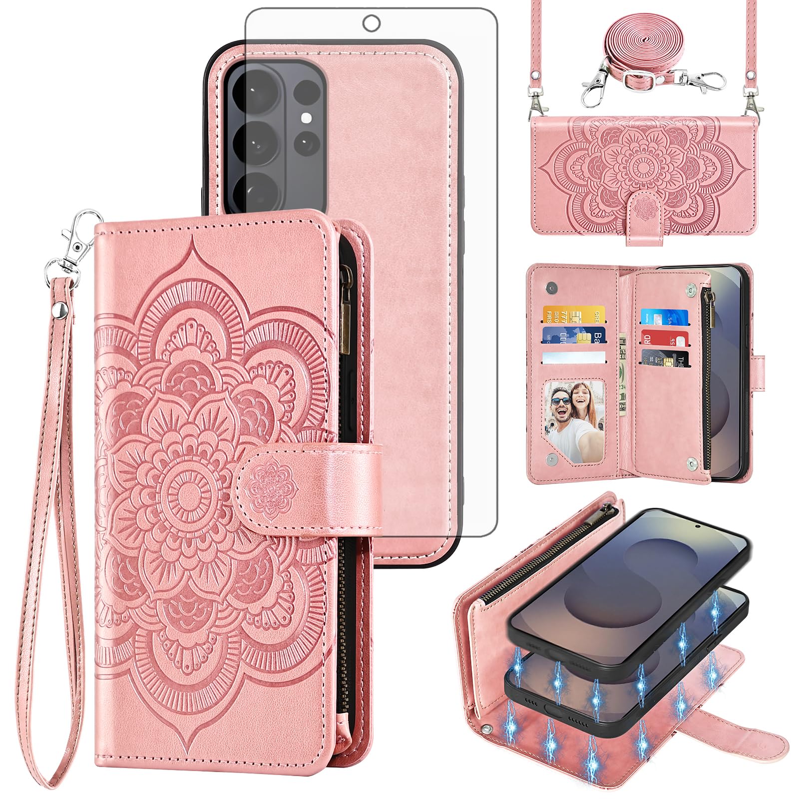 Photo 1 of Asuwish Wallet Case for Samsung Galaxy S26 Ultra - Rose Gold