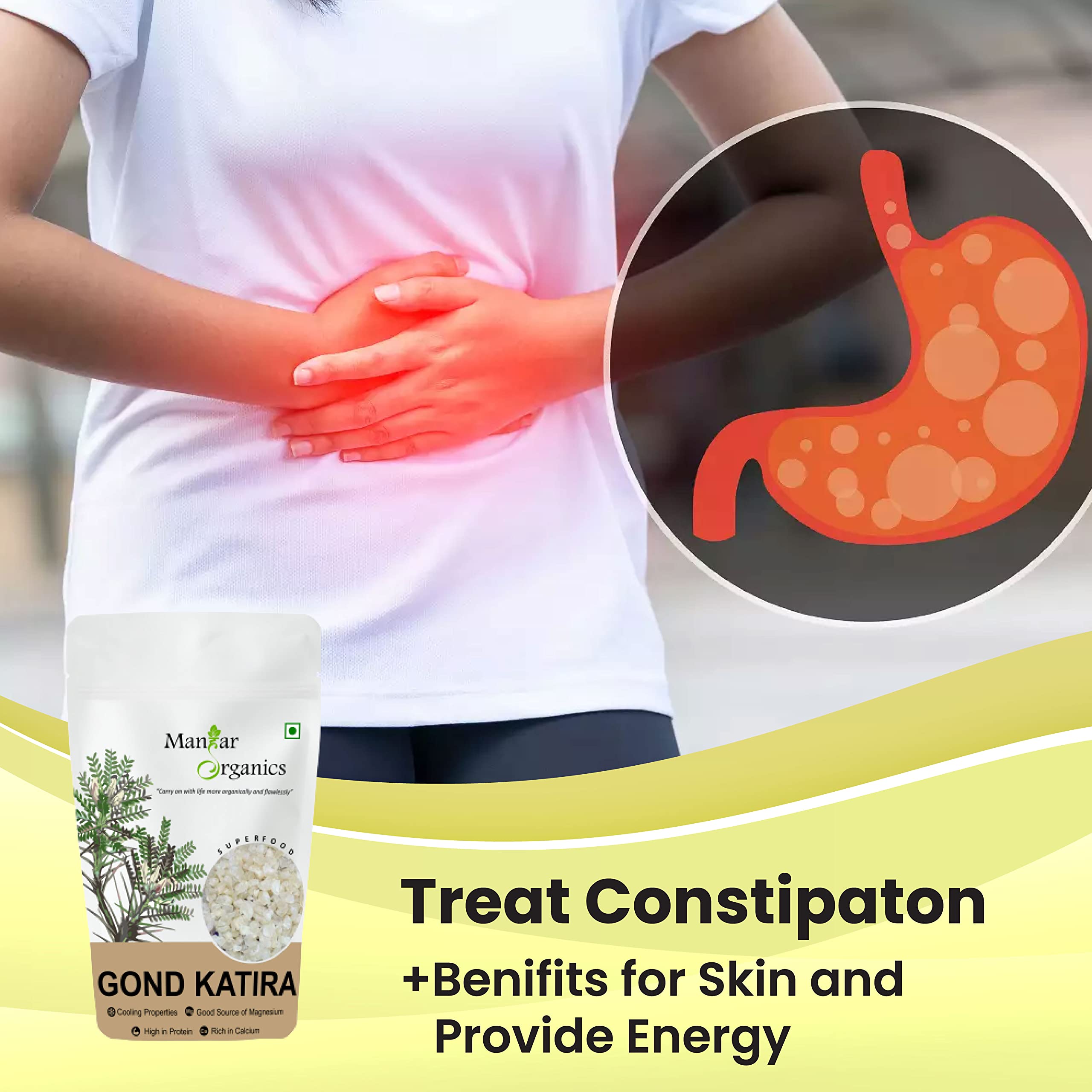 ManHar Organics Gond Katira 750g | Pure Edible Tragacanth Gum Natural Cooling Resin | Kathila Gum for Falooda, Laddu & Sweets (500g + 250g) 1