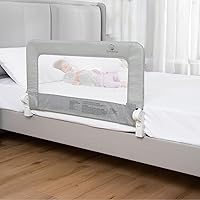 Vista 20 de ComfyBumpy Paquete de 1 riel de cama para niños pequeños de 35.5 pulgadas de largo x 19.5 pulgadas de alto, rieles de cama para niños pequeños, Azul