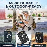 Vista 5 de Micrófono inalámbrico amplificador de voz, sistema PA portátil de 20 W con micrófono Bluetooth y auriculares, micrófono portátil impermeable