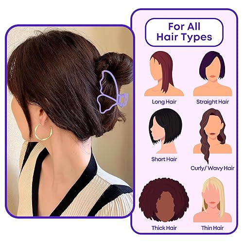 Miniatura 7 de Pinzas para el cabello grandes antideslizantes para el cabello, abrazadera de garra mate, pasadores de agarre fuerte para mujeres y niñas con