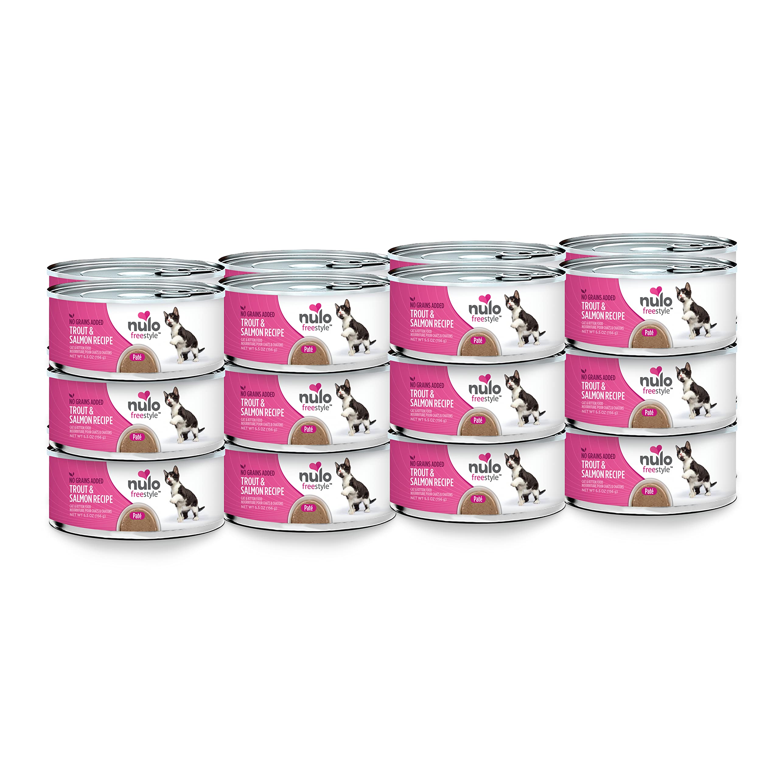 NuloFreestyle Cat & Kitten Wet Pate Canned Cat Food, Premium All Natural Grain-Free, with 5 High Animal-Based Proteins and Vitamins to Support a Healthy Immune System and Lifestyle