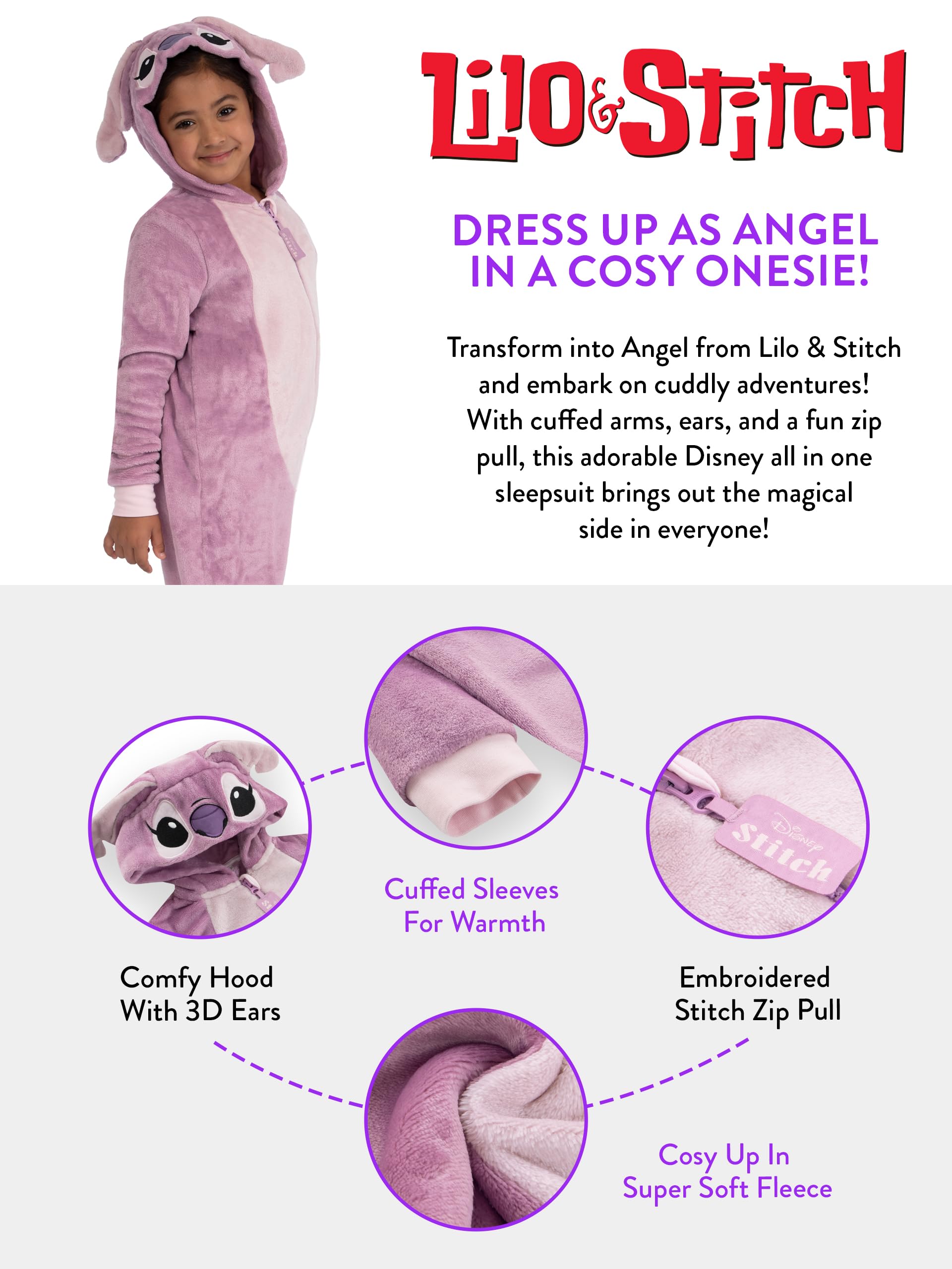 Disney Tuta Stitch | Pigiama Bambina | Lilo E Stitch Pigiama Bambina | Pigiamone Intero Bambini | 5 E 13 Anni