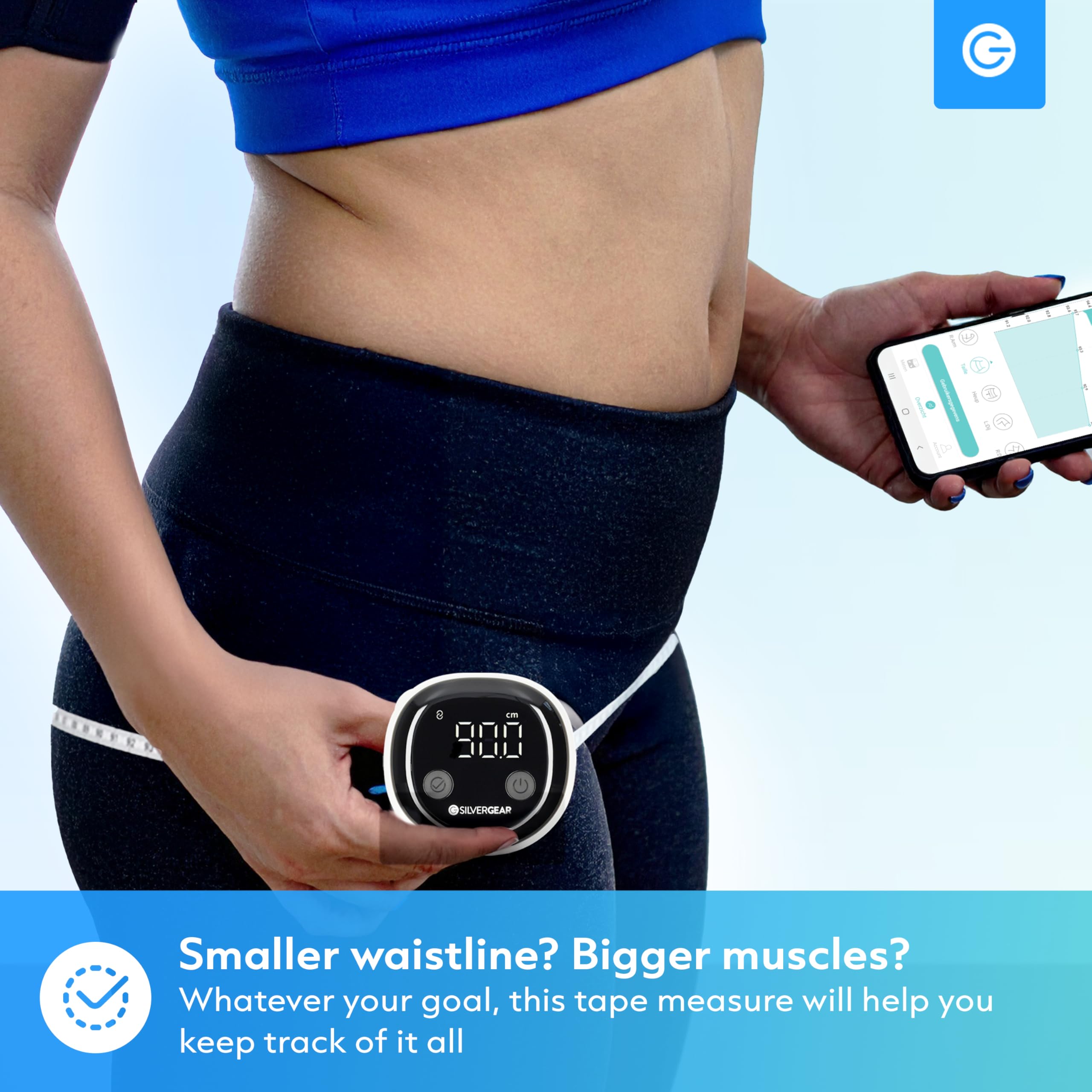 Healthkeep Metro a nastro retrattile e connesso con applicazione Bluetooth ricaricabile USB-C per misurazione del corpo, guadagno muscolare, fitness e sollevamento pesi, 150 centimetri, 60 pollici Healthkeep Metro a nastro retrattile e connesso con applicazione Bluetooth ricaricabile USB-C per misurazione del corpo, guadagno muscolare, fitness e sollevamento pesi, 150 centimetri, 60 pollici