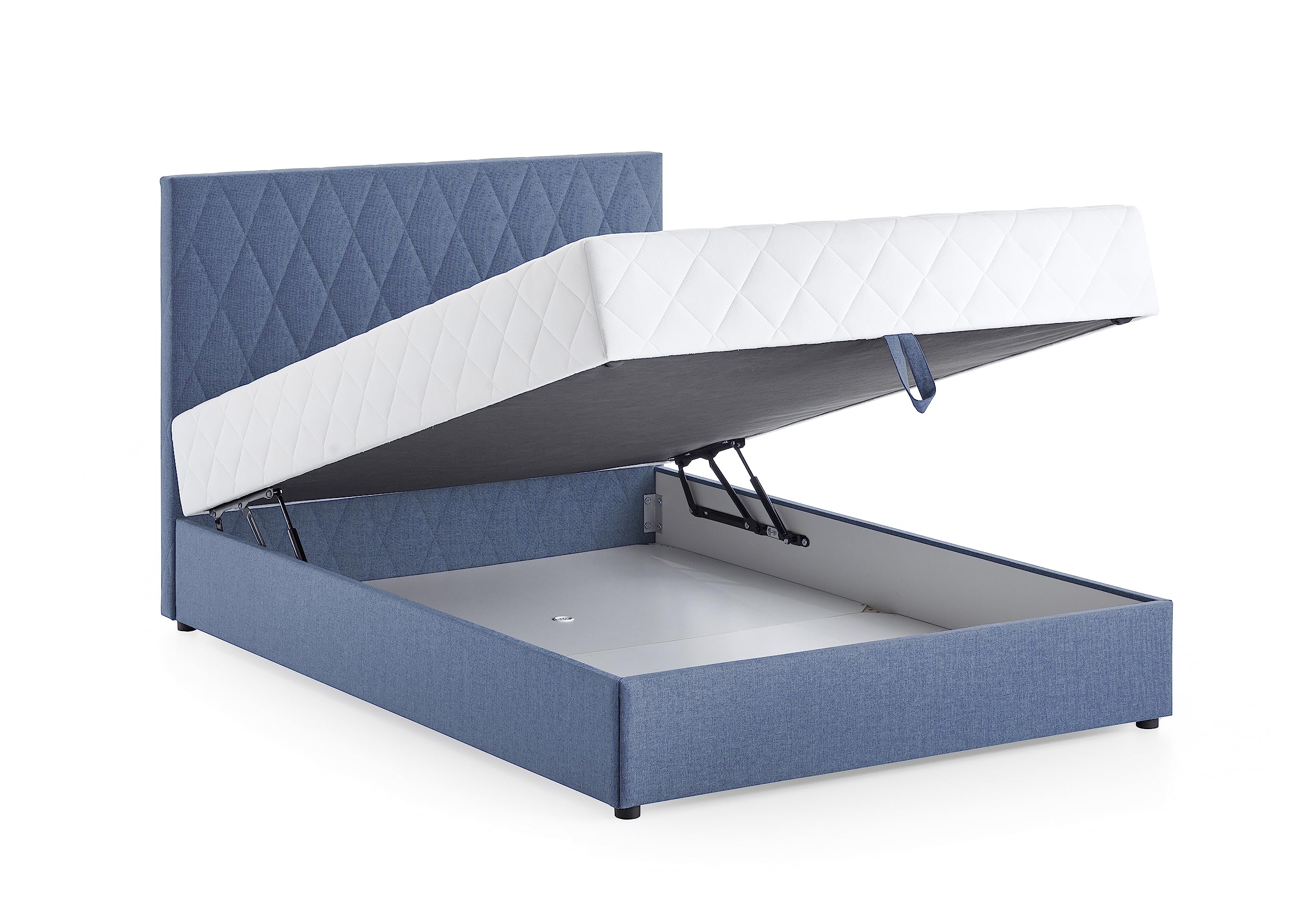 Atlantic Home Collection Letto portaoggetti Benita con molle insacchettate, 120 x 200 cm, azzurro