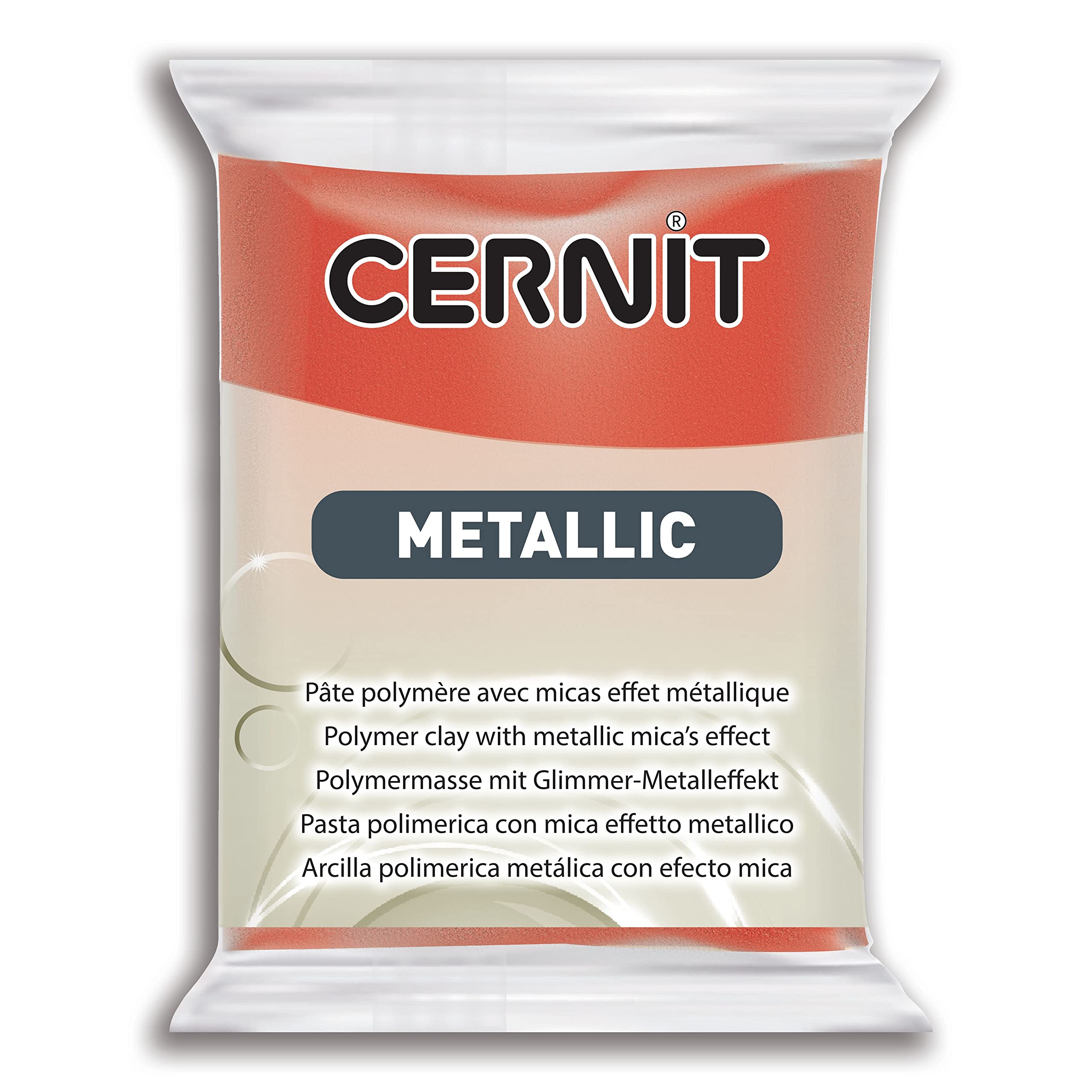 Cernit Polymer Clay - Metallic Series - 56 Grams Block - Made in Belgium (Copper)