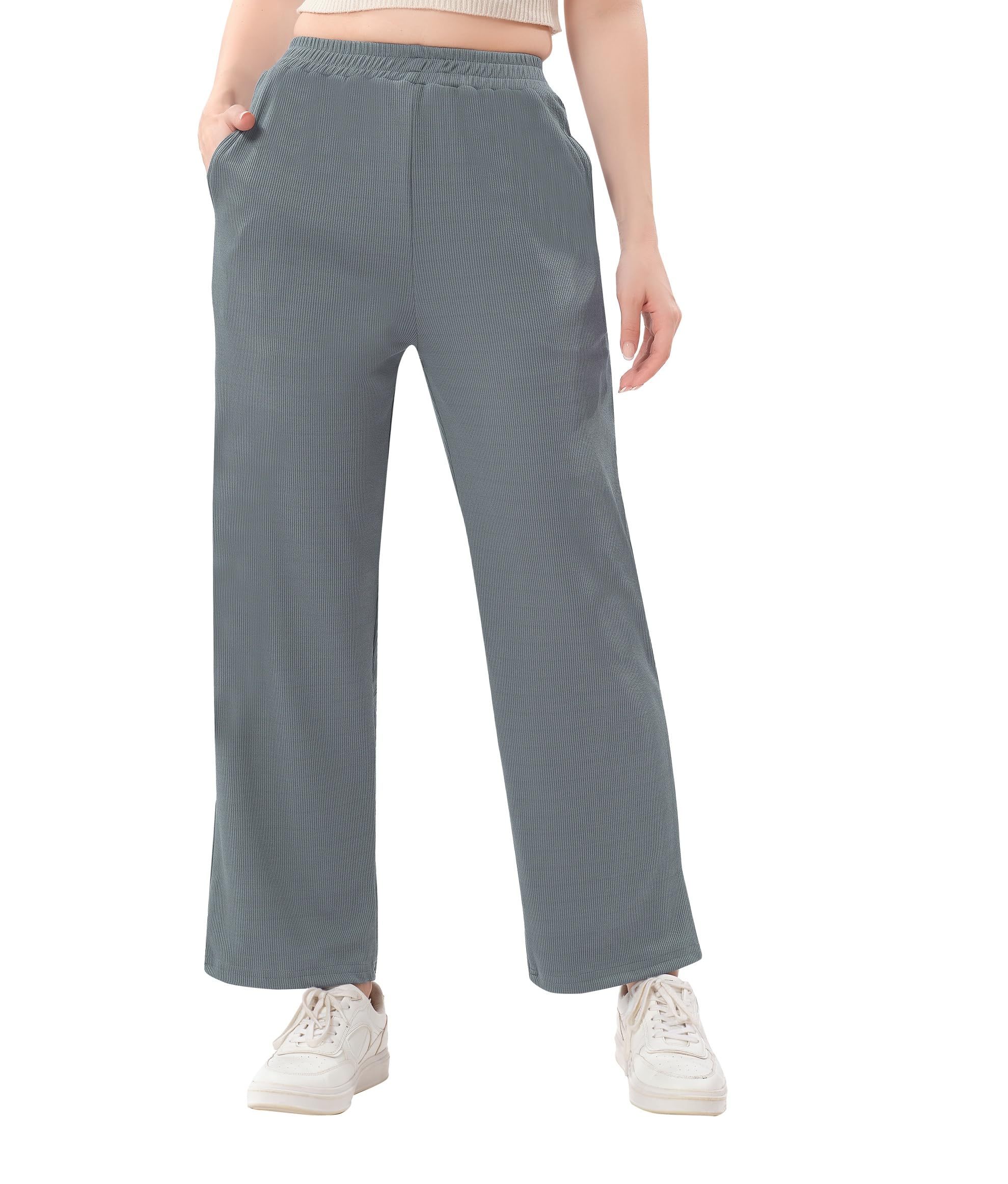 TRASA Ultra Soft Ribbed Cotton Trouser Pants for Women's and Girls - Available Sizes : S, M, L, XL, 2XL, 3XL
