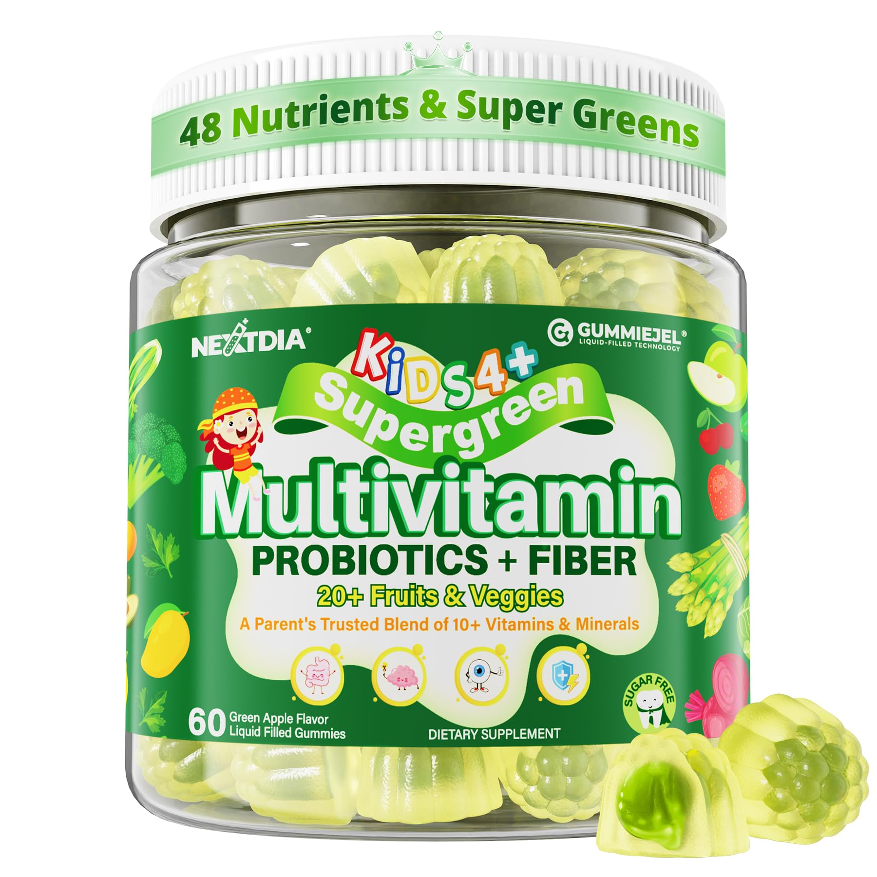 Nextdia Kids Multivitamin Gummies with Super Greens