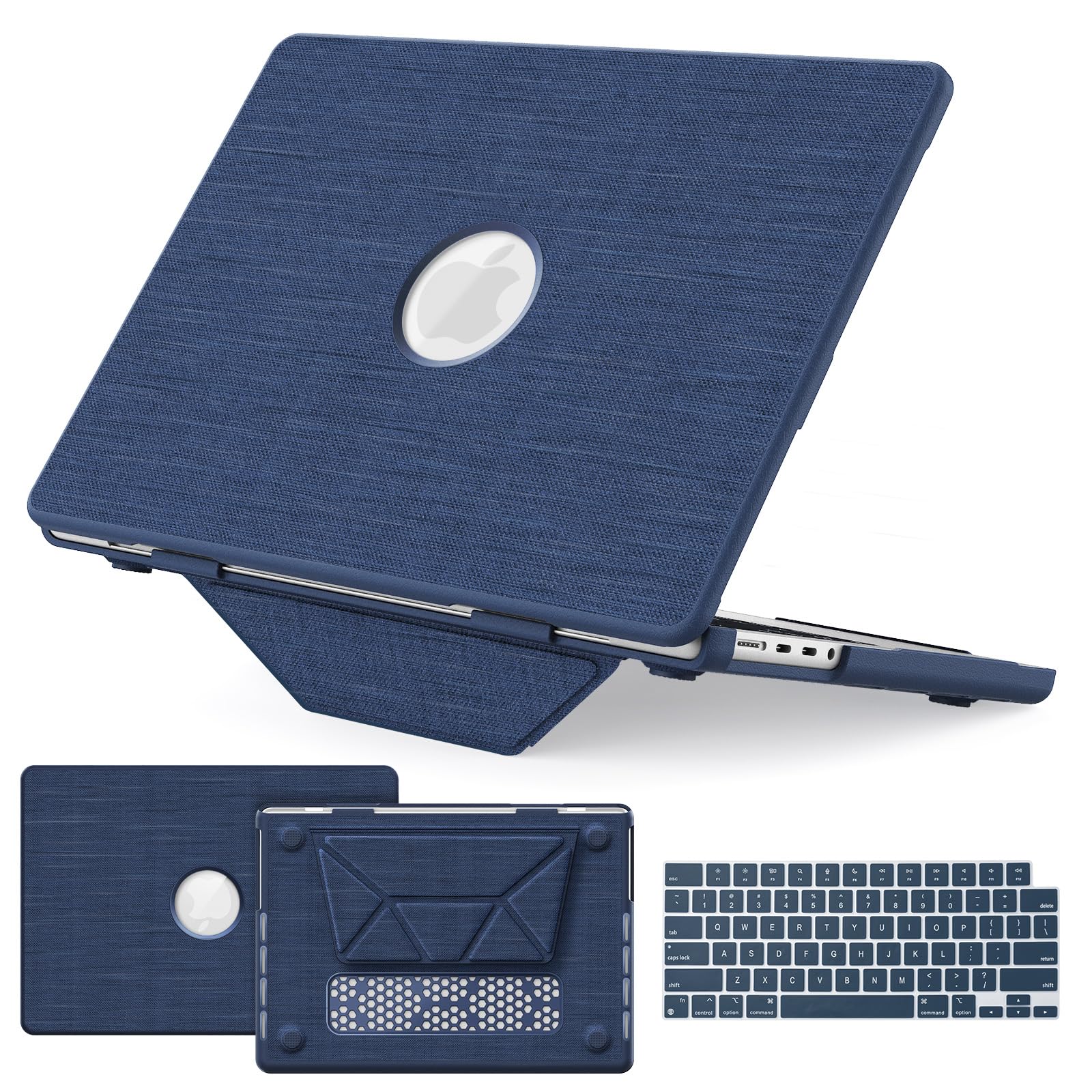 KAIJIAbox Case for MacBook Air 13/13.6 inch 2026-2022 M4 M3 M2 A3240 A2681 A3113, Foldable Stand | Keyboard Cover | Mouse Pad | Durable Plastic Hard