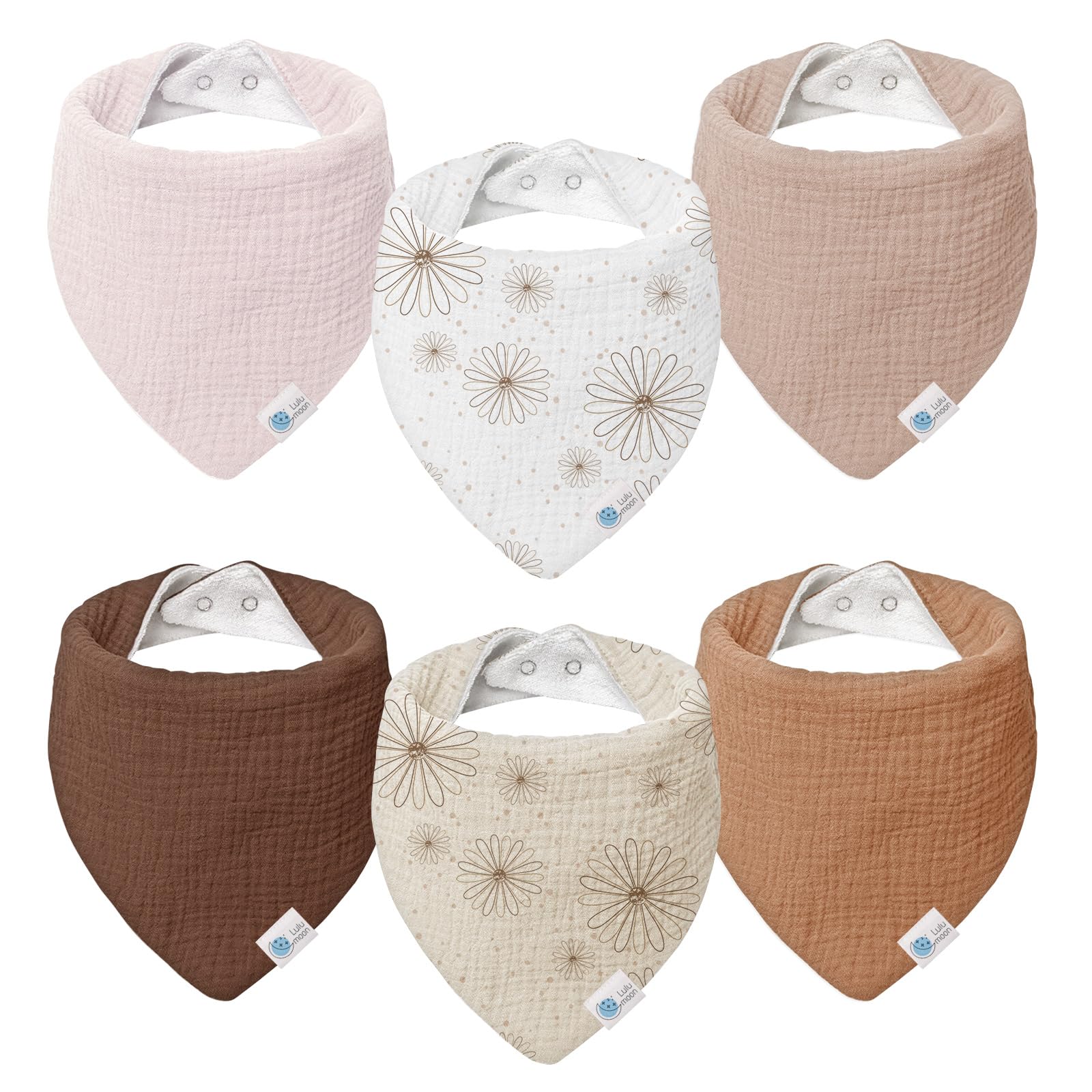 Bavaglini In Mussola Di Cotone Per Neonati - Assorbenti, Regolabili, Con Bottoni Automatici