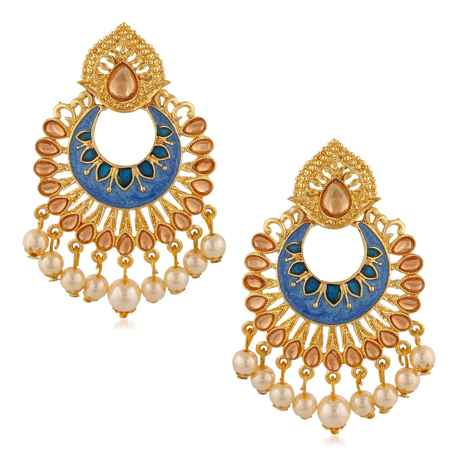Mahi Meenakari Work Traditional Dangle Drop Earrings with Artificial Bead and Crystals for Women (ER1109700G) (B08WLY3D74) Amazon Price History, Amazon Price Tracker