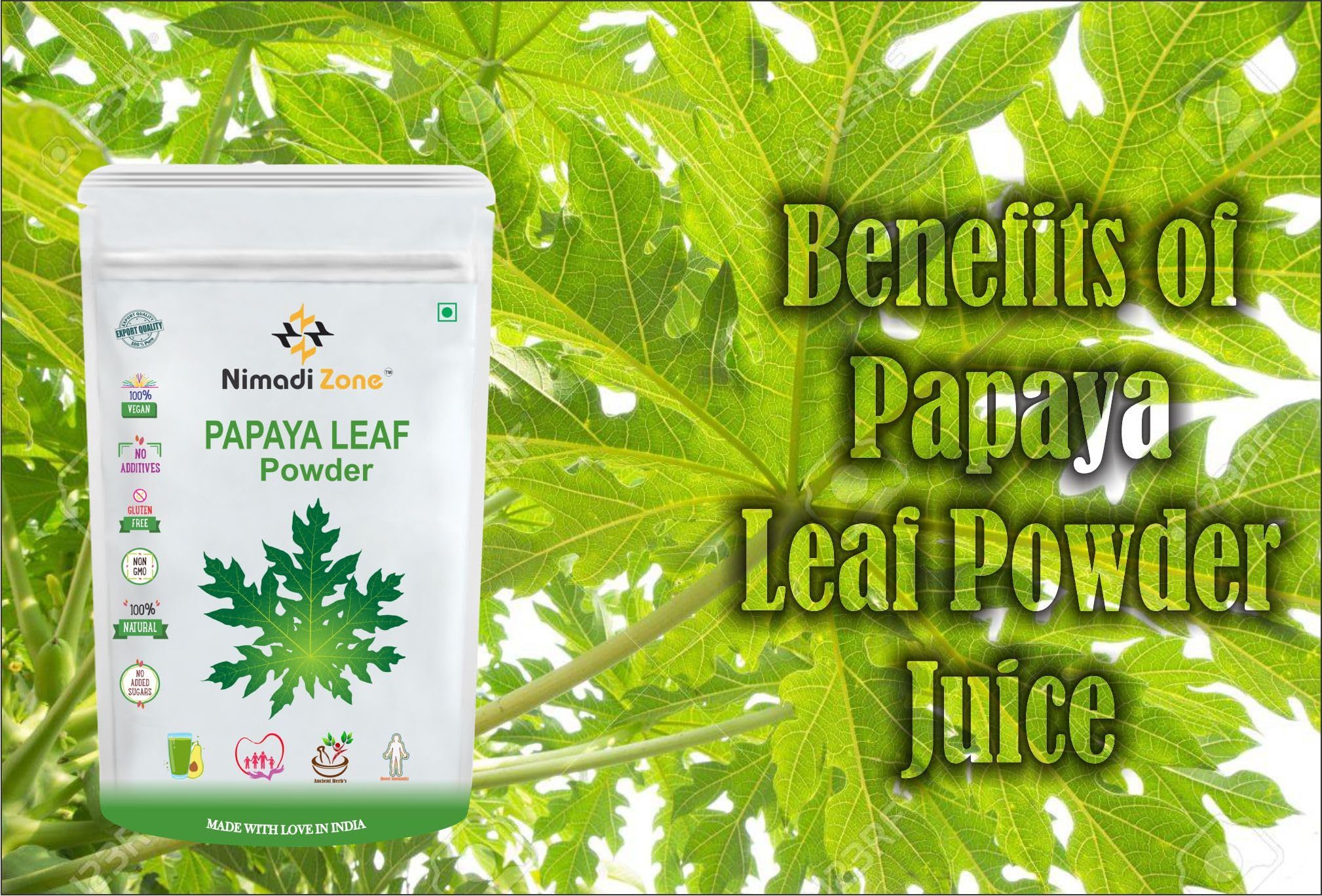Nimadi Zone Papaya Leaf Powder - 200 GM By Nimadi Zone - Image 4 thumbnail