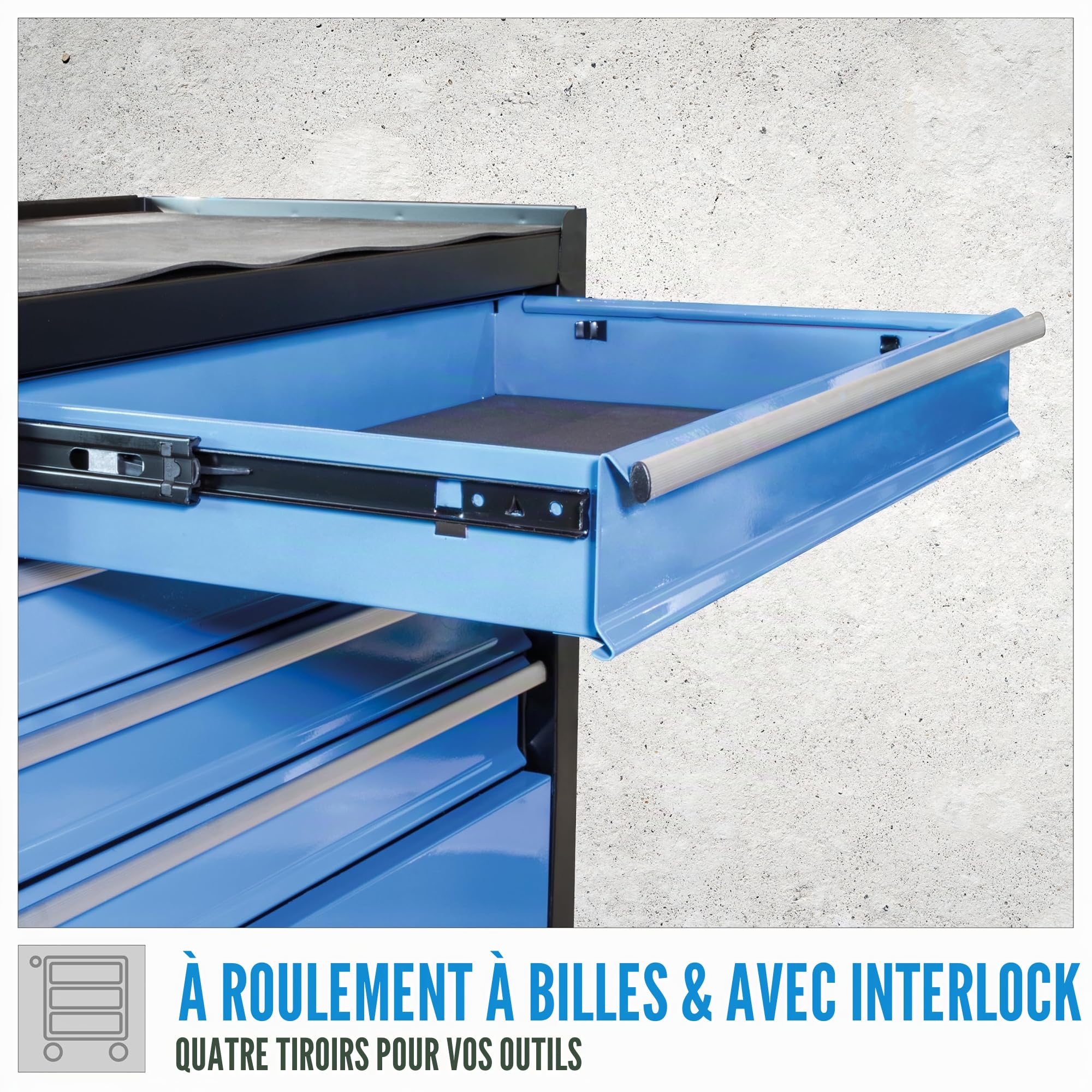 Güde Chariot d'atelier en métal Bleu Compact