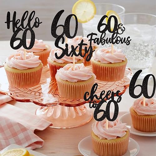 Vista 40 de 30 piezas de decoración negra para cupcakes de cumpleaños número 15 con purpurina de quince Hello 15 para cupcakes Mis membrillo a 15 años