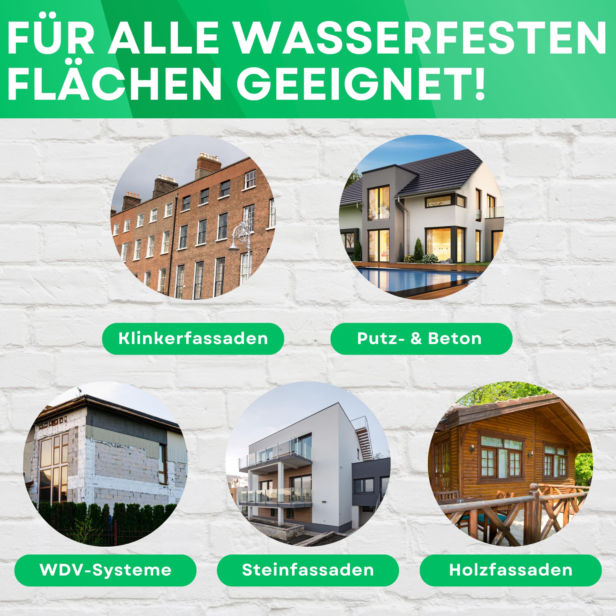 ABACUS® Fassadenreiniger, Grünbelagentferner für Fassaden, Putz & Hauswände – Entfernt selbsttätig Pilze, Flechten & Algen von Fassaden – Nur 0,1L pro m², Nell Fassade 5 Liter (1240.5)