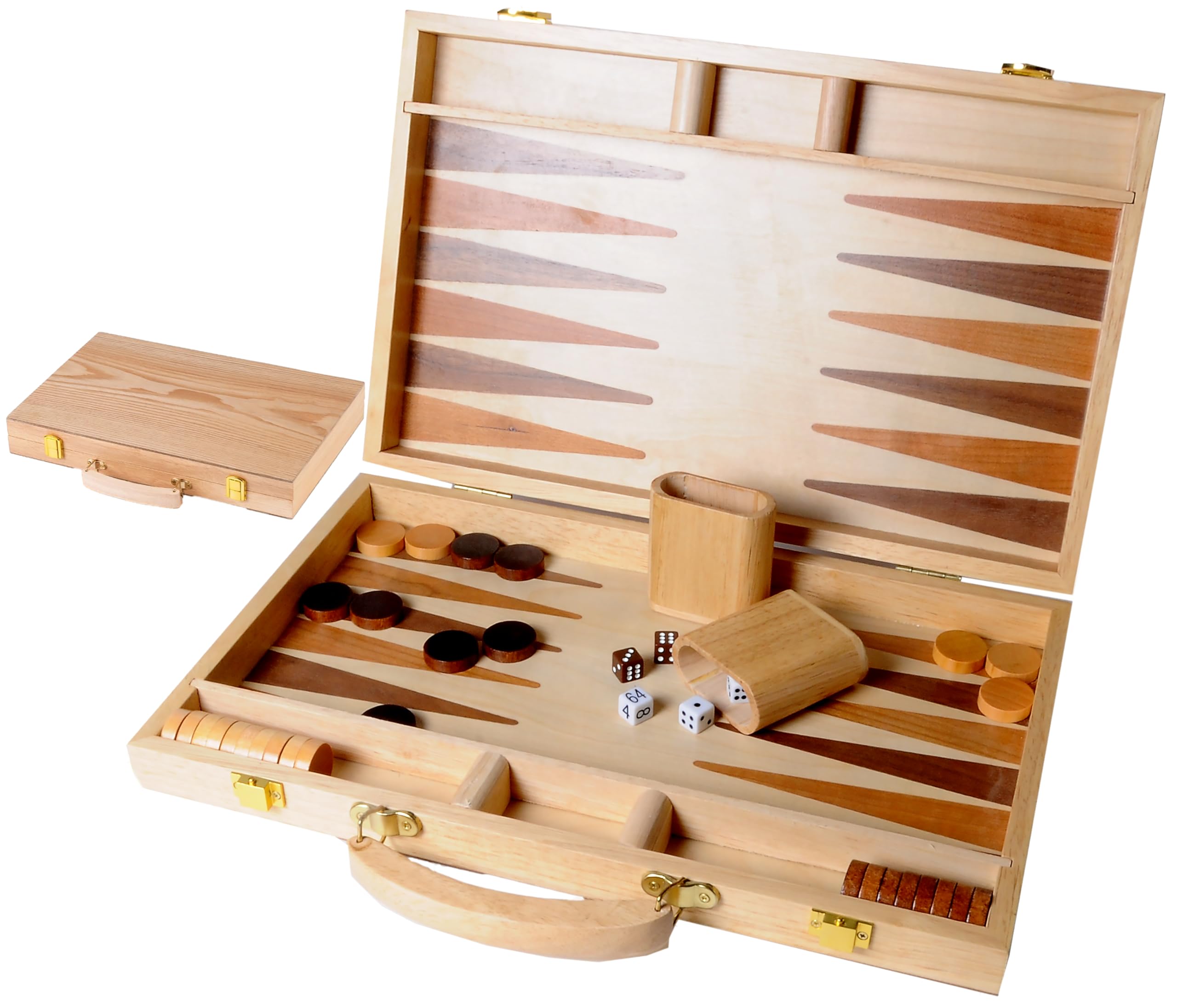 backgammon bois marqueté 38 cm mallette
