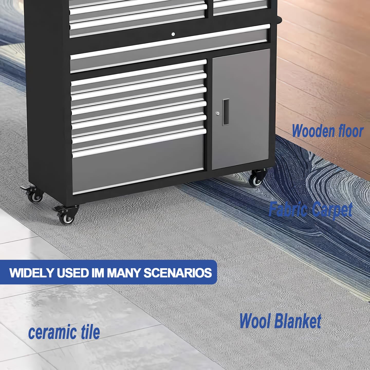 Gaodeding Heavy Duty Castor Set of 4, Load Capacity Up to 200kg, 360° Swivel Trolley Wheels, Quiet - Image 4