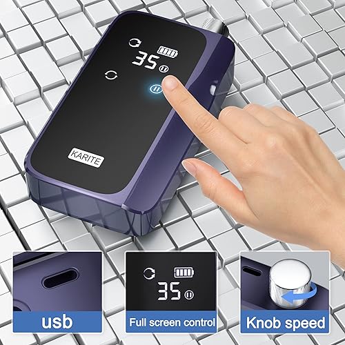 Miniatura 8 de KARITE Taladro de uñas recargable con tiempo de trabajo de 24 horas y máquina profesional de 35000 RMP lima de uñas eléctrica portátil con motor sin