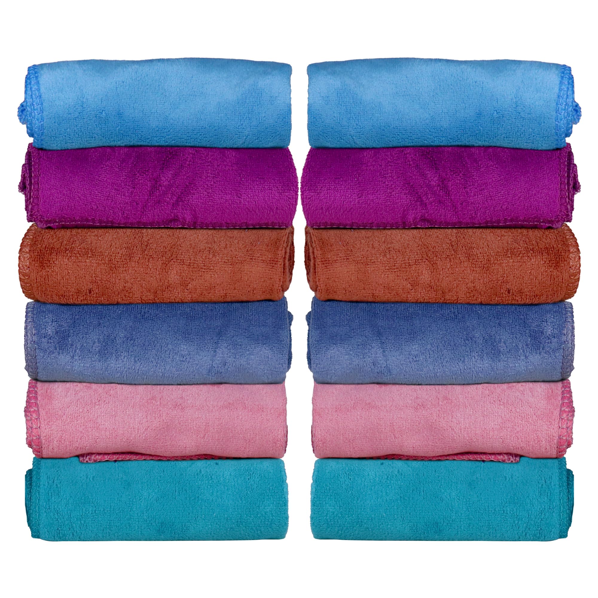 DUKE Premium Microfiber Cleaning Cloth (12PCS) Reusable&Absorbent Towel for All Surfaces,Ideal for Car,Home,Kitchen|Kitchen Towel|Remove Dust&Dirt|Multi-Purpose Dish Towelفوط مايكروفايبر للتنظيف