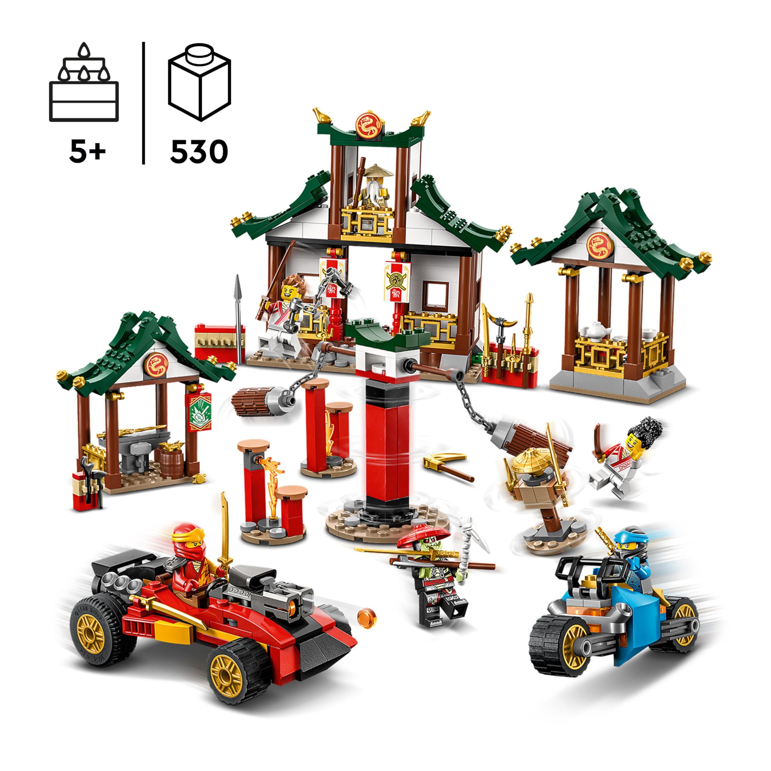 LEGO Ninjago La Boîte de Briques Créatives Ninja, pour Construire Un Parcours d'obstacles, Une Voiture Ninja, Une Moto et 6 Minifigurines, Jouet Enfants 5 Ans 71787