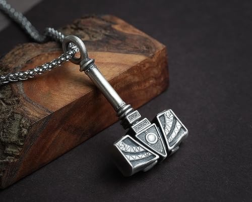 Miniatura 48 de Baldur Jewelry - Collar de martillo Thors Mjölnir - Colgante de martillo de Thor nórdico vikingo joyería vikingo - Collar Thor - Regalos Thor
